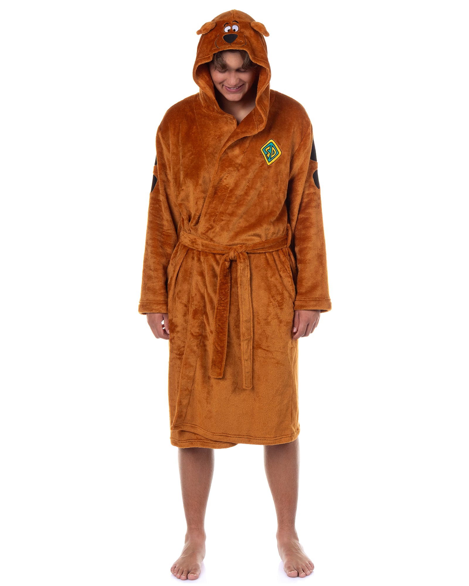 Scooby-Doo Robe Men's Character 3D Design Hooded Bathrobe For Adults