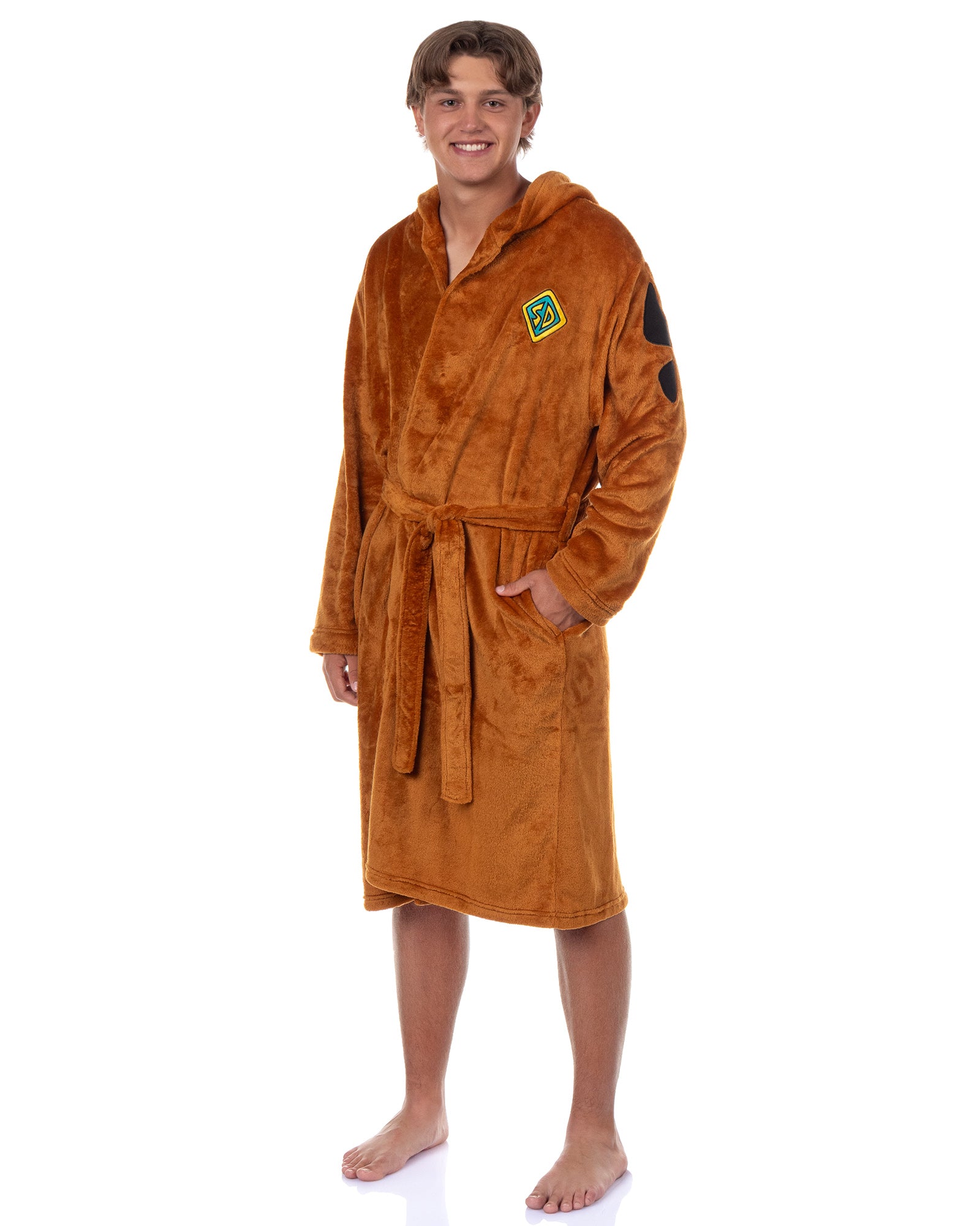 Scooby-Doo Robe Men's Character 3D Design Hooded Bathrobe For Adults