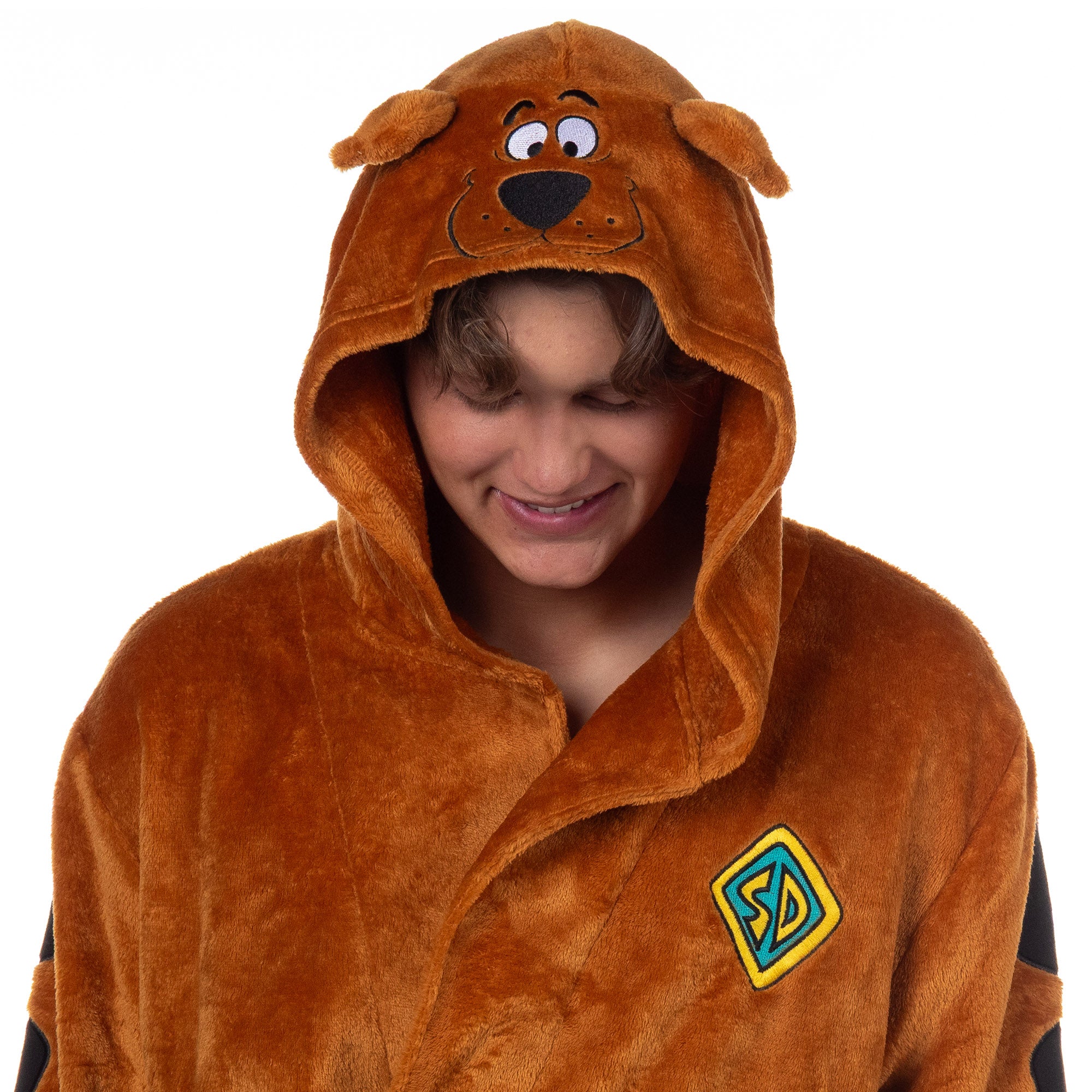 Scooby-Doo Robe Men's Character 3D Design Hooded Bathrobe For Adults