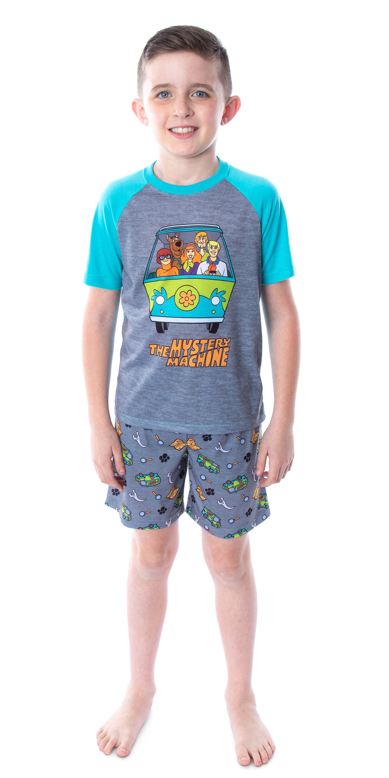 Scooby Doo Boy's Pajamas Mystery Machine Shirt and Shorts 2 PC Pajama Set