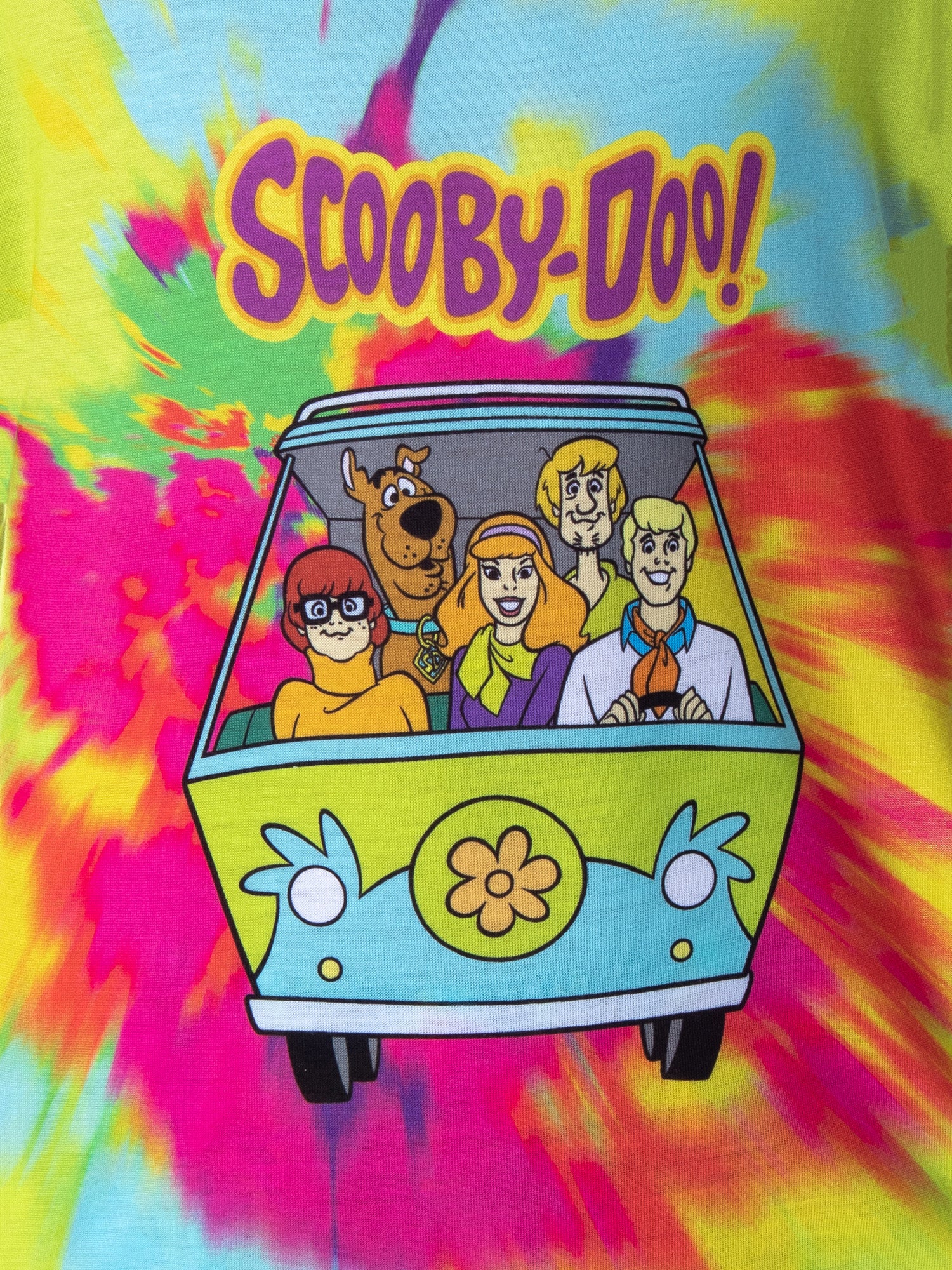 Scooby Doo Girls' Tie Dye Mystery Machine Shirt and Shorts Pajama Set