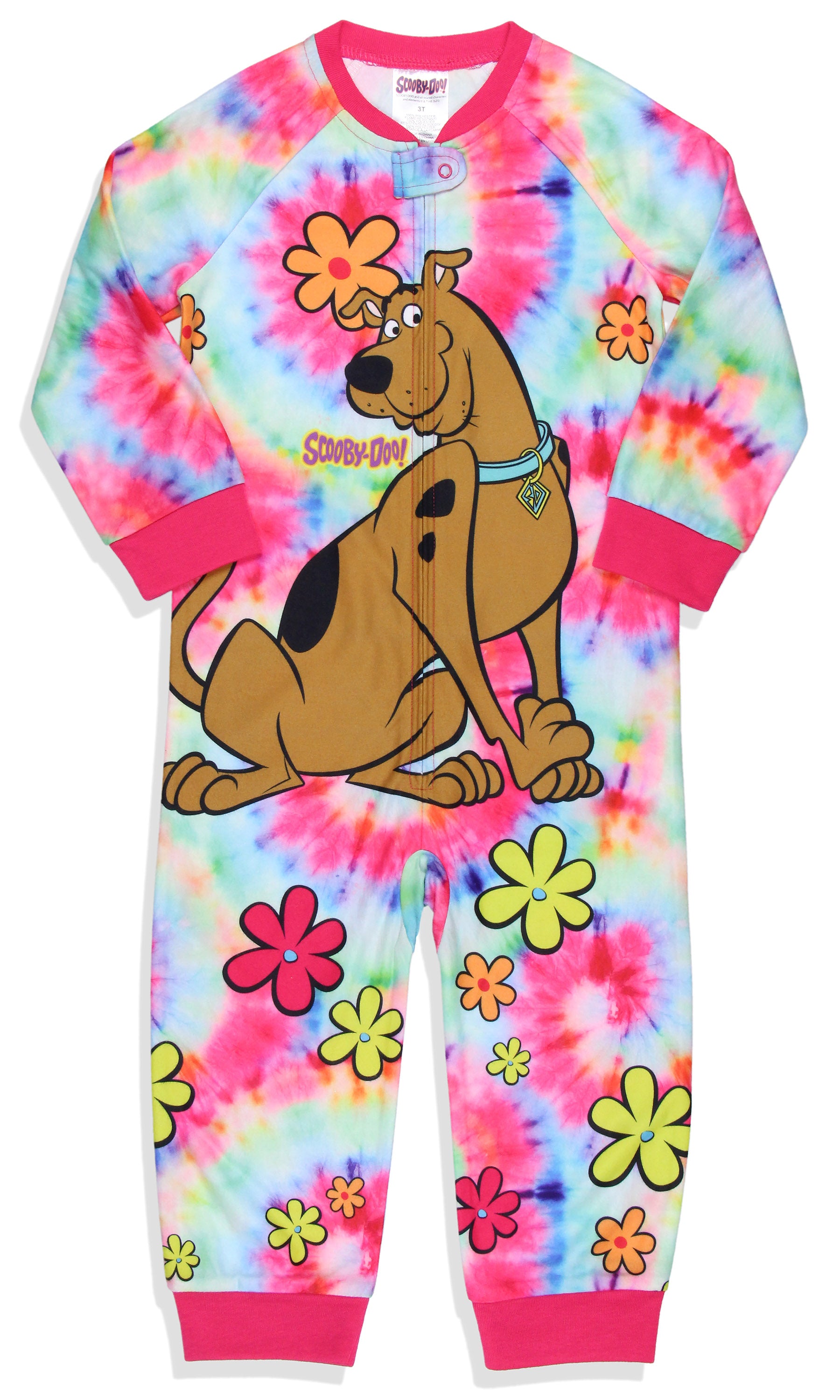 Scooby-Doo Toddler Girls' Tie-Dye Flower Union Suit Footless Sleep Pajama