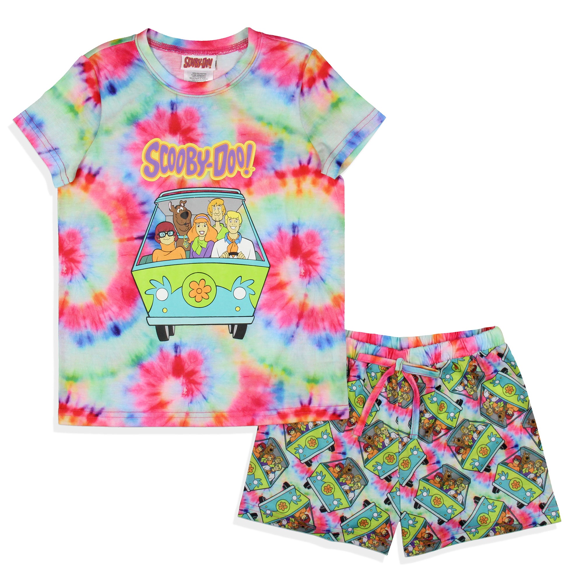 Scooby-Doo Girls' Characters The Gang Mystery Machine Pajama Set Shorts