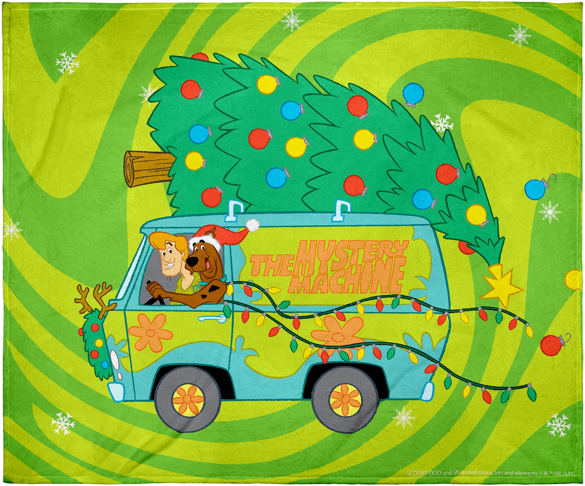 Scooby Doo The Mystery Machine Haulin' Christmas Tree Silk Touch Throw Blanket