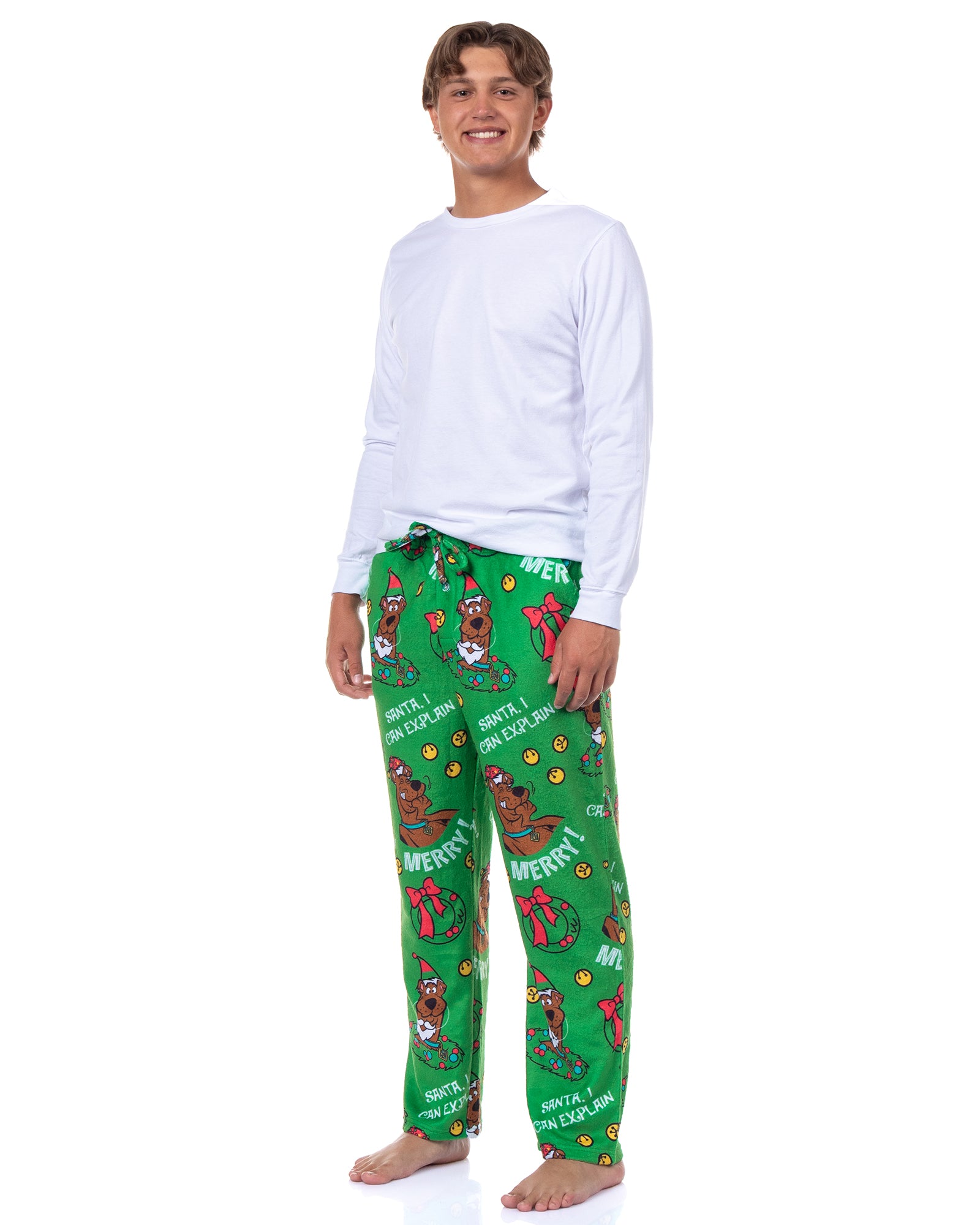 Scooby-Doo Pajamas Men's Santa I Can Explain Fleece Lounge PJ Pants