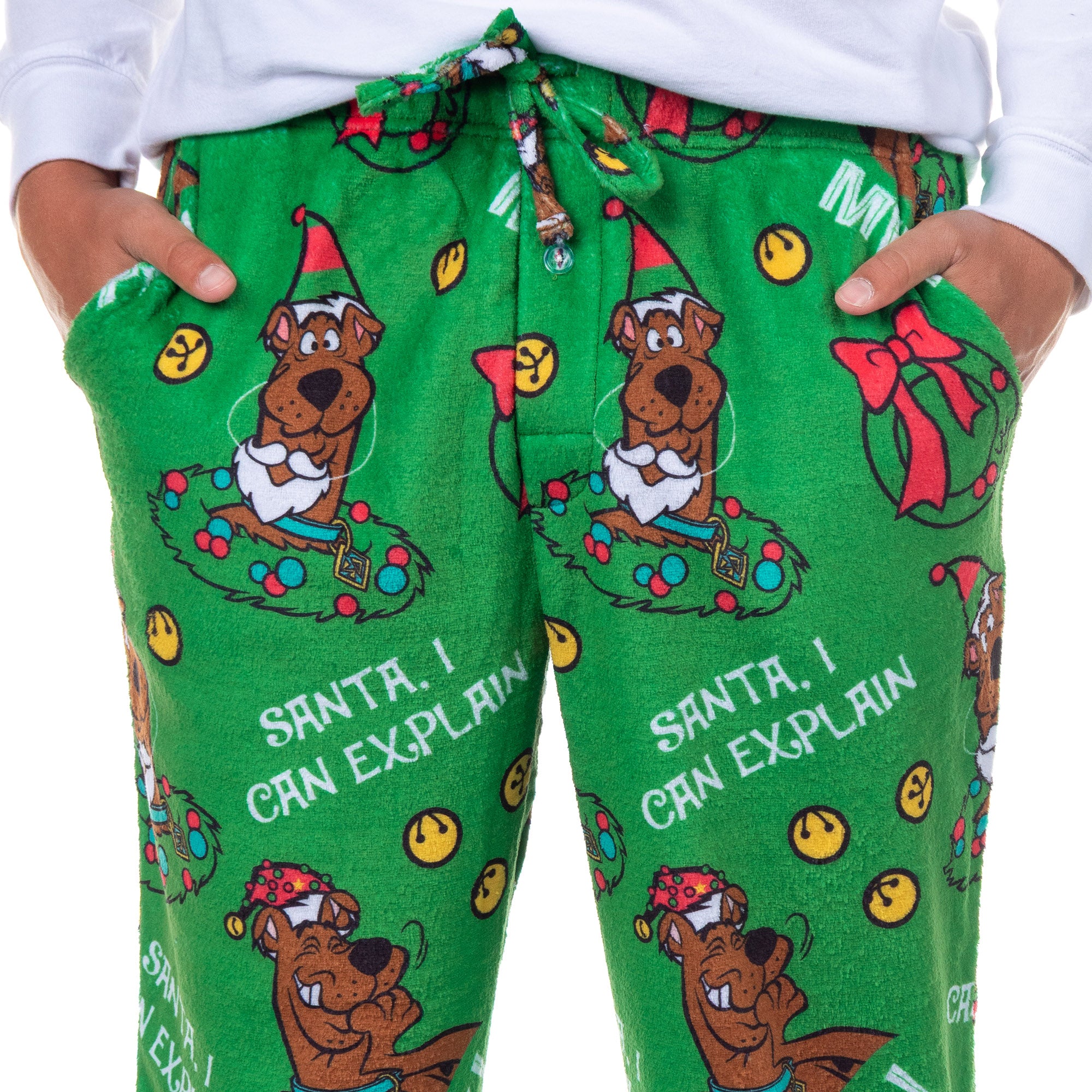 Scooby-Doo Pajamas Men's Santa I Can Explain Fleece Lounge PJ Pants