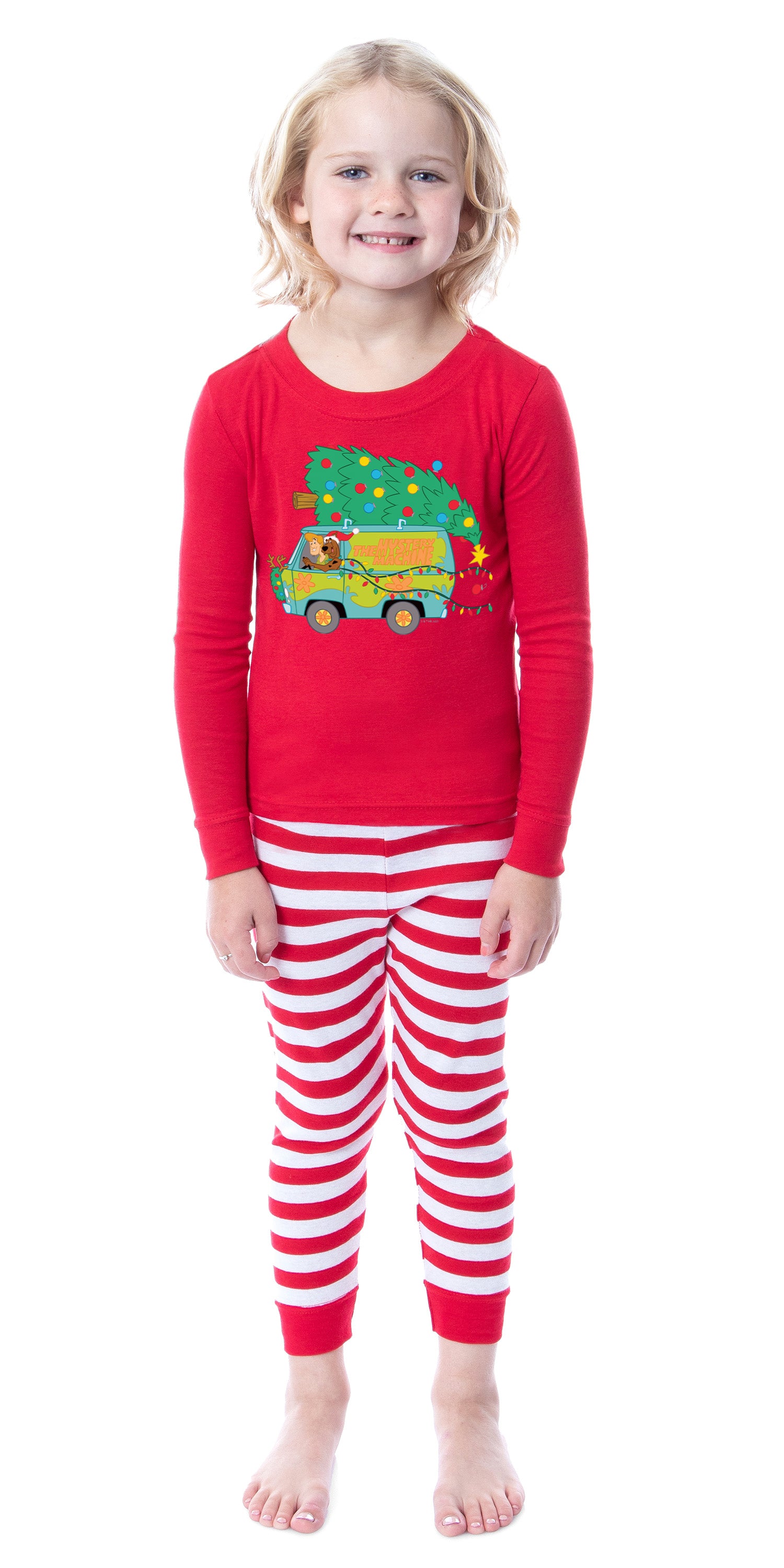 Scooby-Doo Mystery Machine The Gang Shaggy Christmas Tree Tight Fit Family Pajama Set