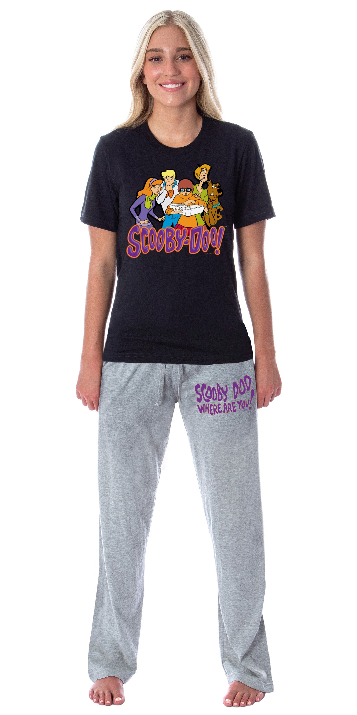 Scooby-Doo Womens' The Gang Shaggy Velma Fred Daphne Sleep Pajama Set