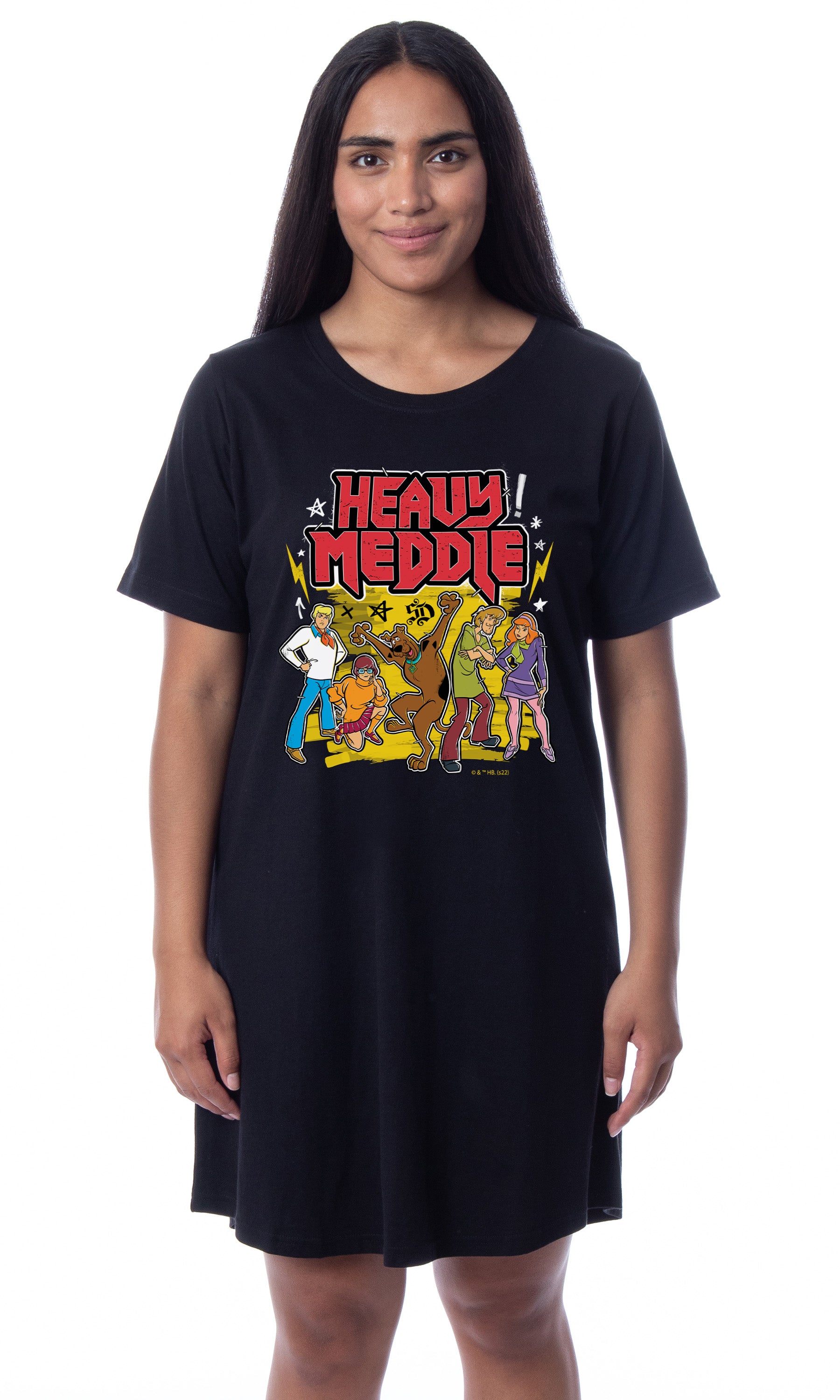 Scooby-Doo Womens' The Gang Heavy Meddle Nightgown Sleep Pajama Shirt