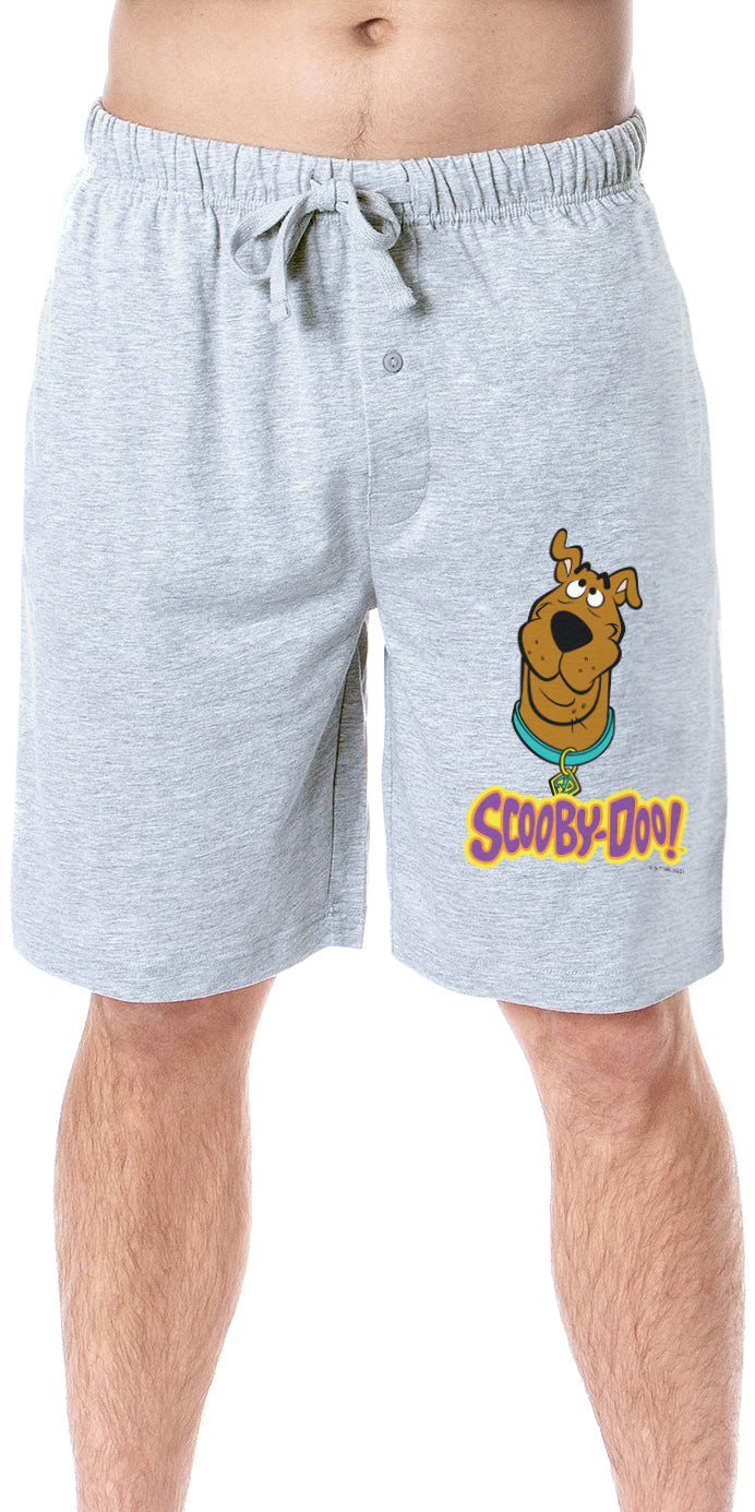 Scooby-Doo Mens' Cartoon Title Logo Face Character Sleep Pajama Shorts
