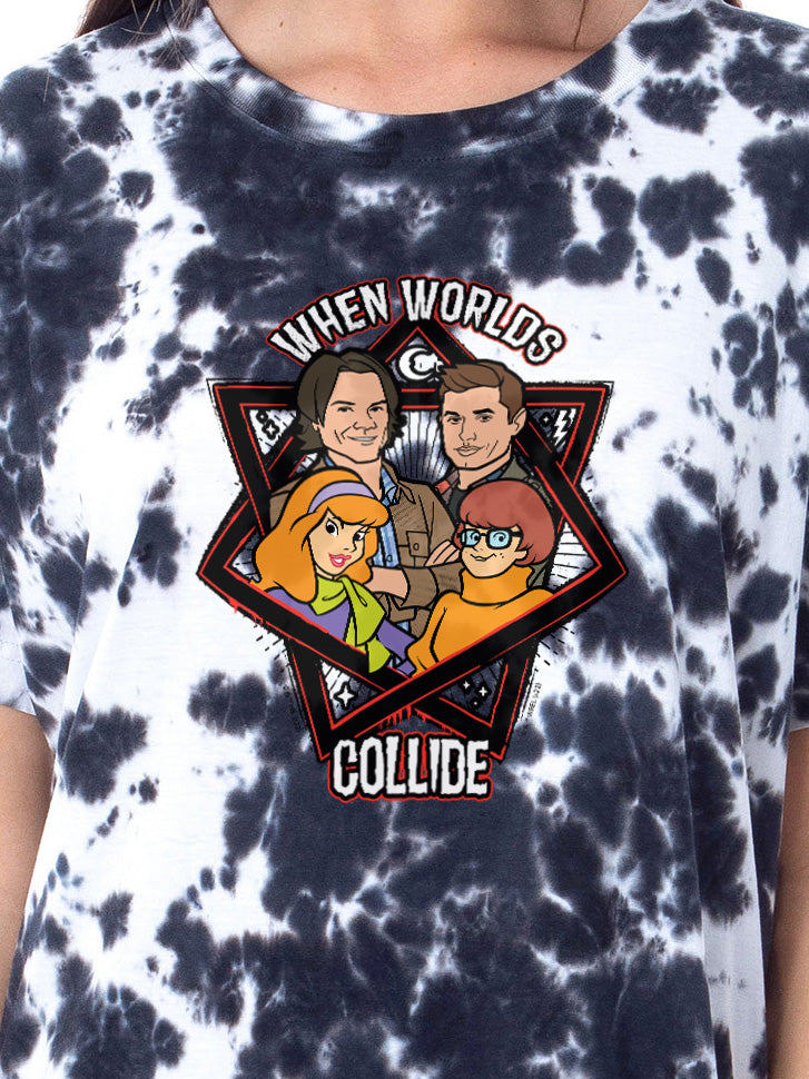 Supernatural Womens' Scoobynatural Worlds Collide Nightgown Pajama Shirt