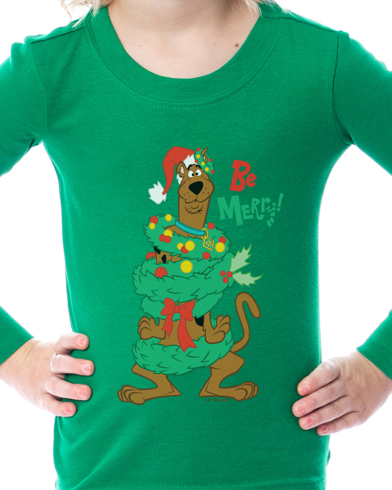 Scooby-Doo Toddler Christmas Be Merry Santa Tight Fit Sleep Pajama Set