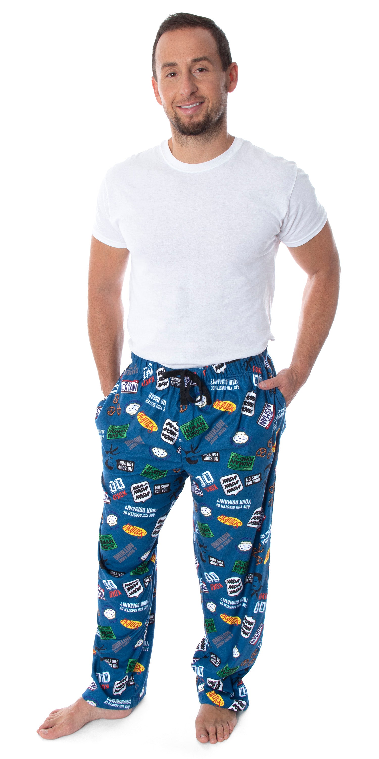 Seinfeld TV Series Men's Allover Themed Pattern Adult Sleep Pajama Pants