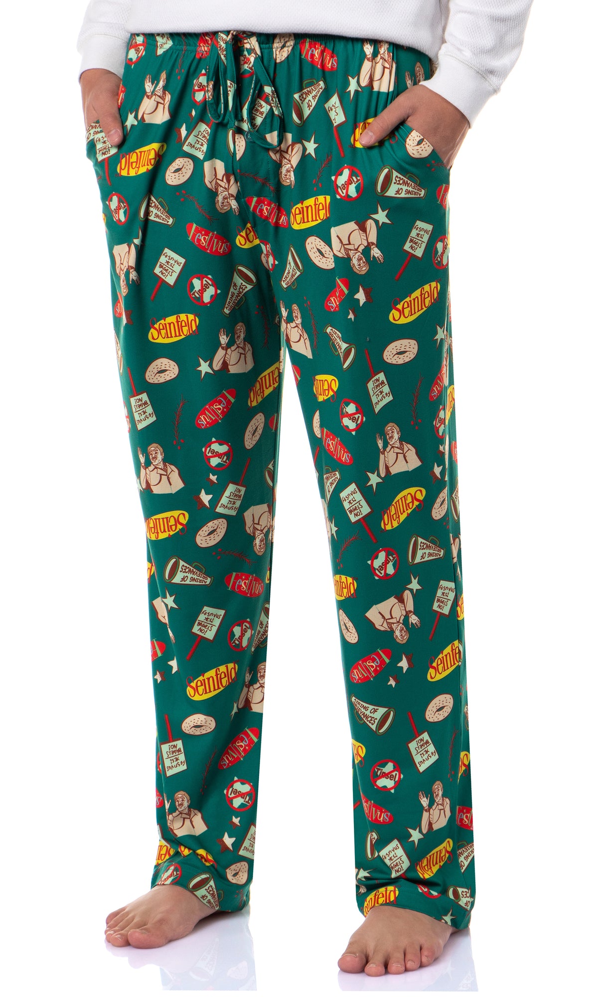 Seinfeld Men's Christmas Tossed Print Sleep Pajama Pants For Adults