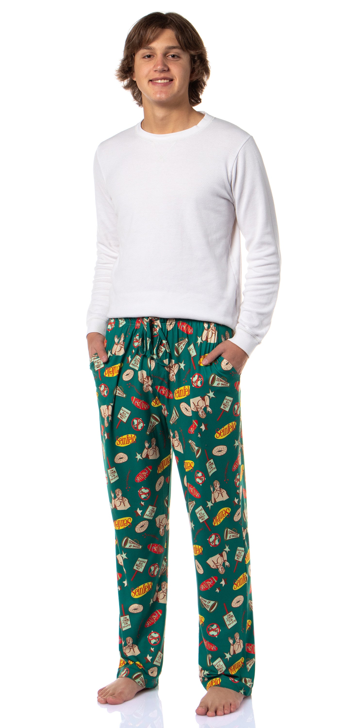 Seinfeld Men's Christmas Tossed Print Sleep Pajama Pants For Adults