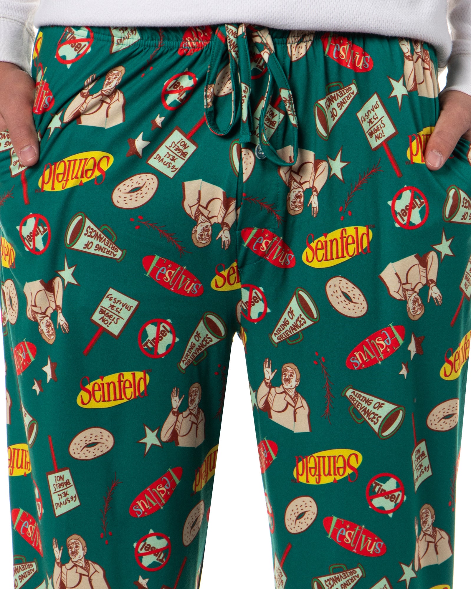 Seinfeld Men's Christmas Tossed Print Sleep Pajama Pants For Adults