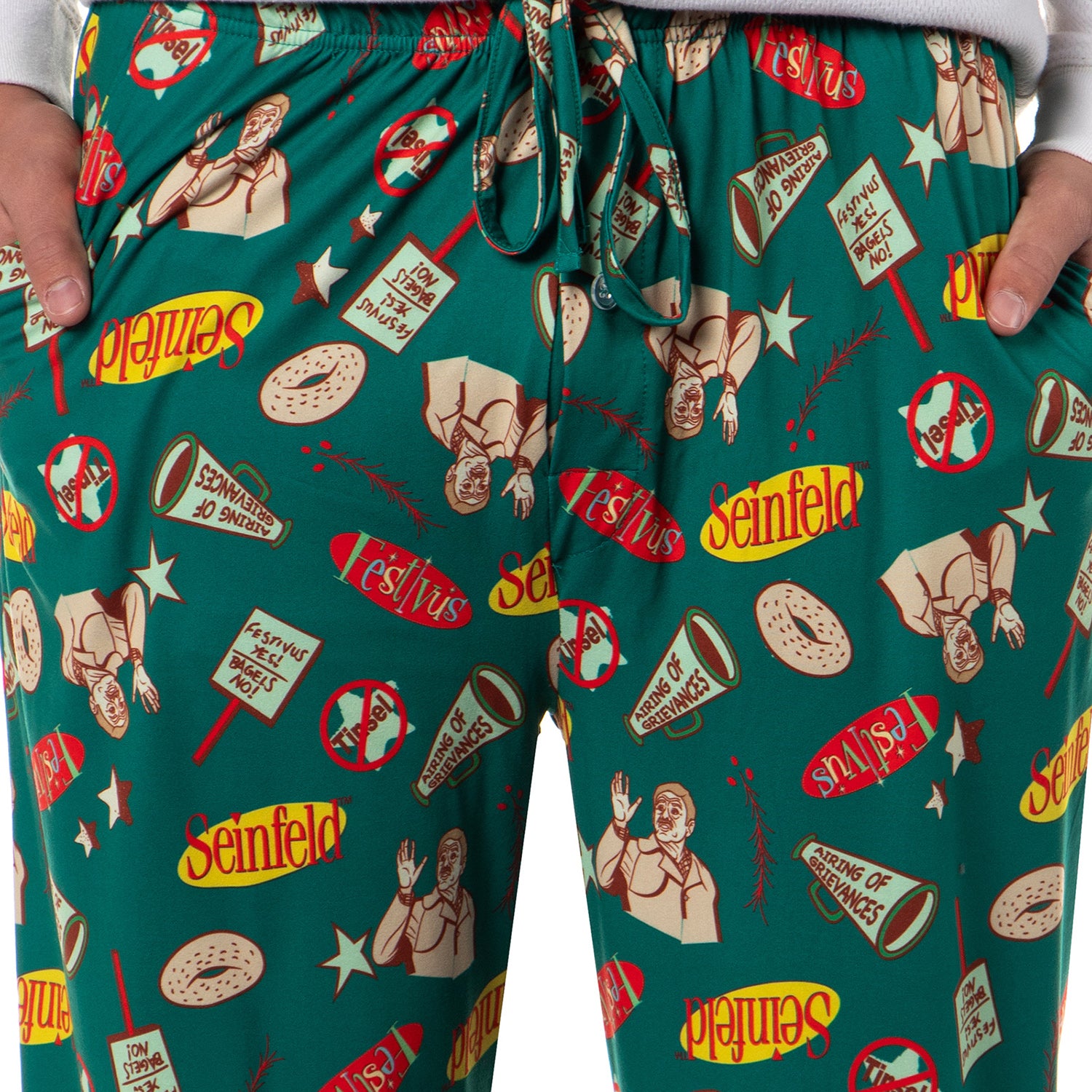 Seinfeld Men's Christmas Tossed Print Sleep Pajama Pants For Adults