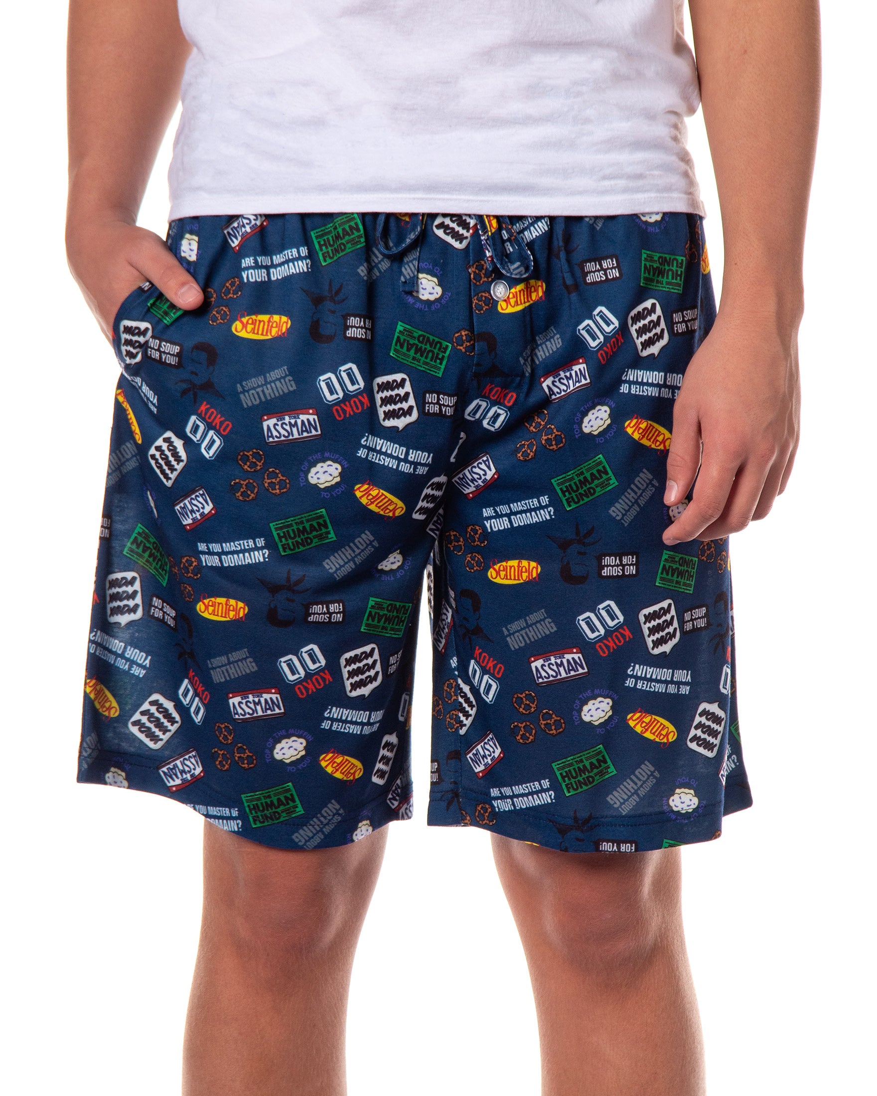 Seinfeld Pajamas Men's TV Series Master of Your Domain Lounge Sleep Shorts