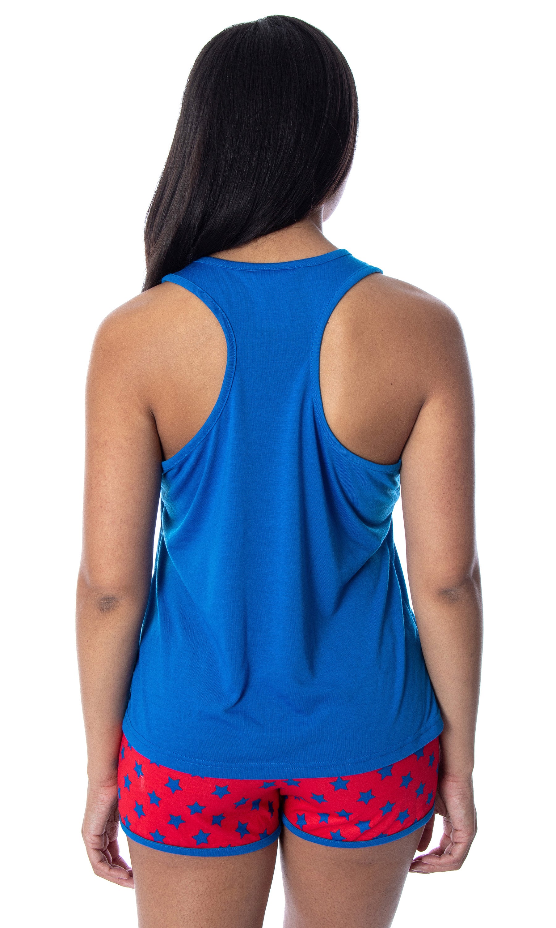 Dc Comics Women's Superman Classic Logo Racerback Tank Shorts Pajama Set