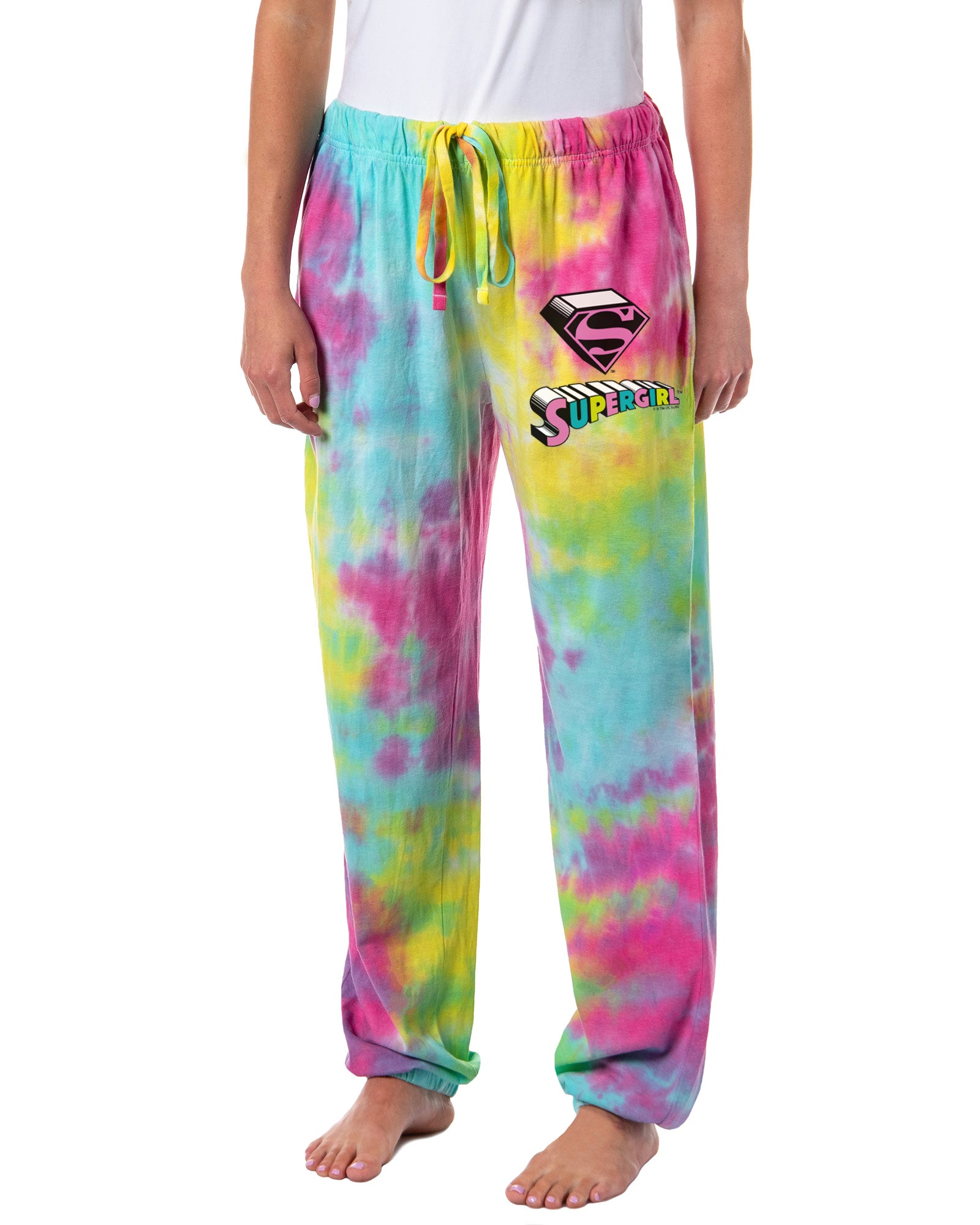DC Comics Supergirl Jogger Pajama Pants Women's Rainbow Logo Pajamas