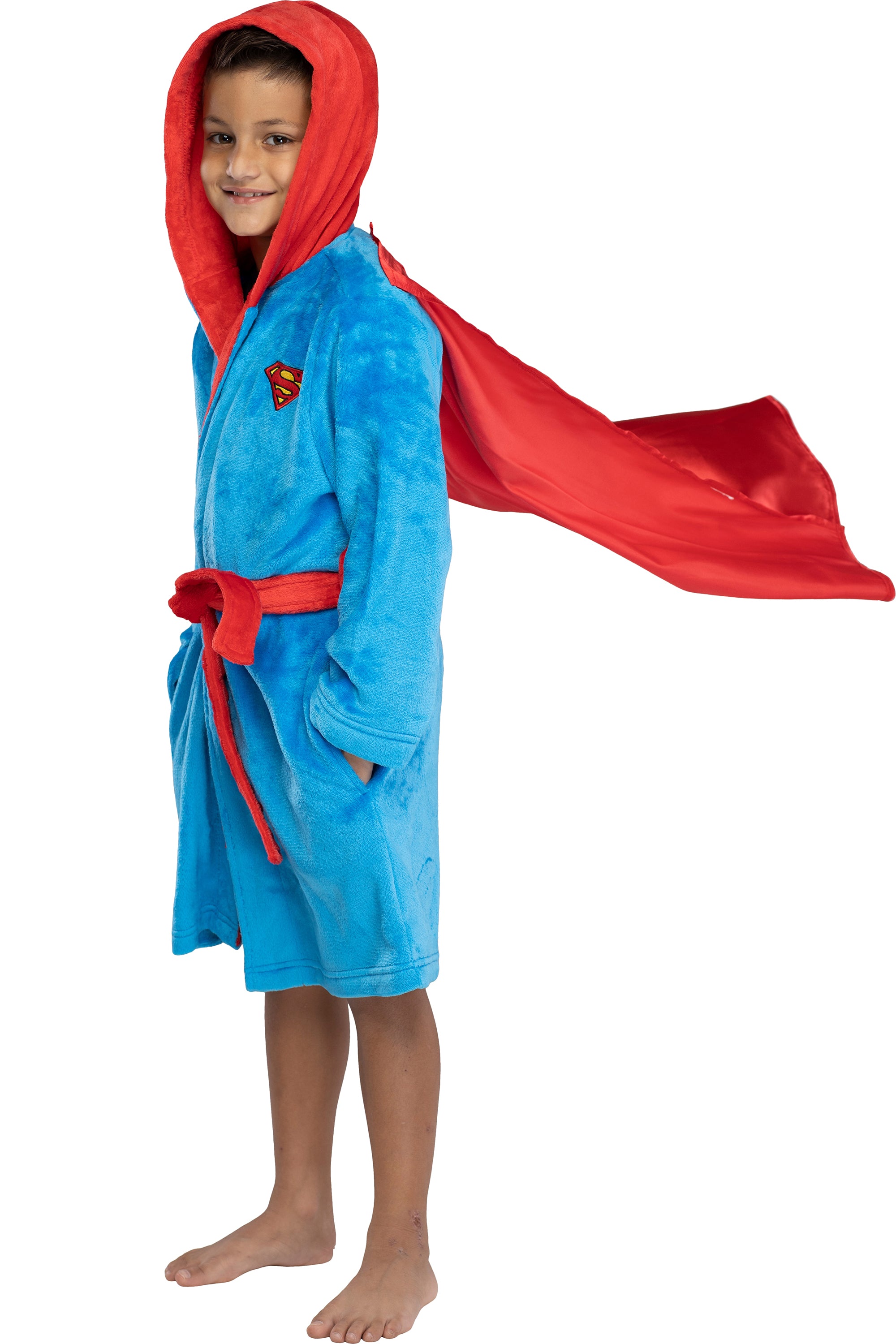 DC Comics Kids Superhero Plush Fleece Hooded Costume Robe