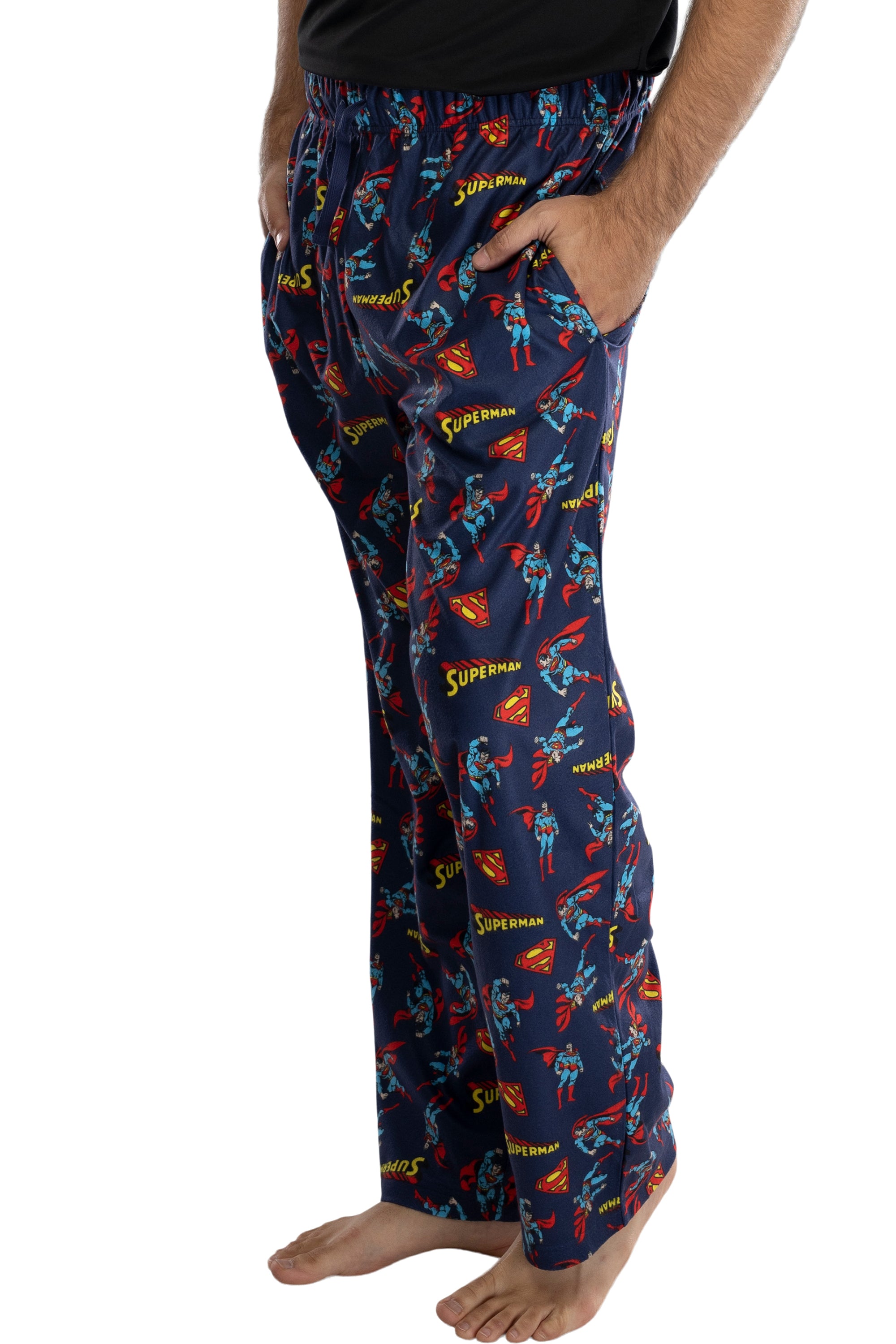 DC Comics Mens Superman All Over Print Loungewear Pajama Pants