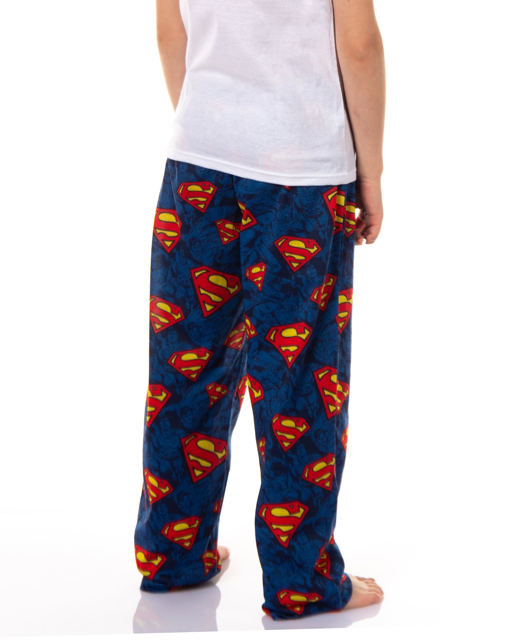 DC Comics Superman Pajama Pants Boys' All-Over Logo Shield Design