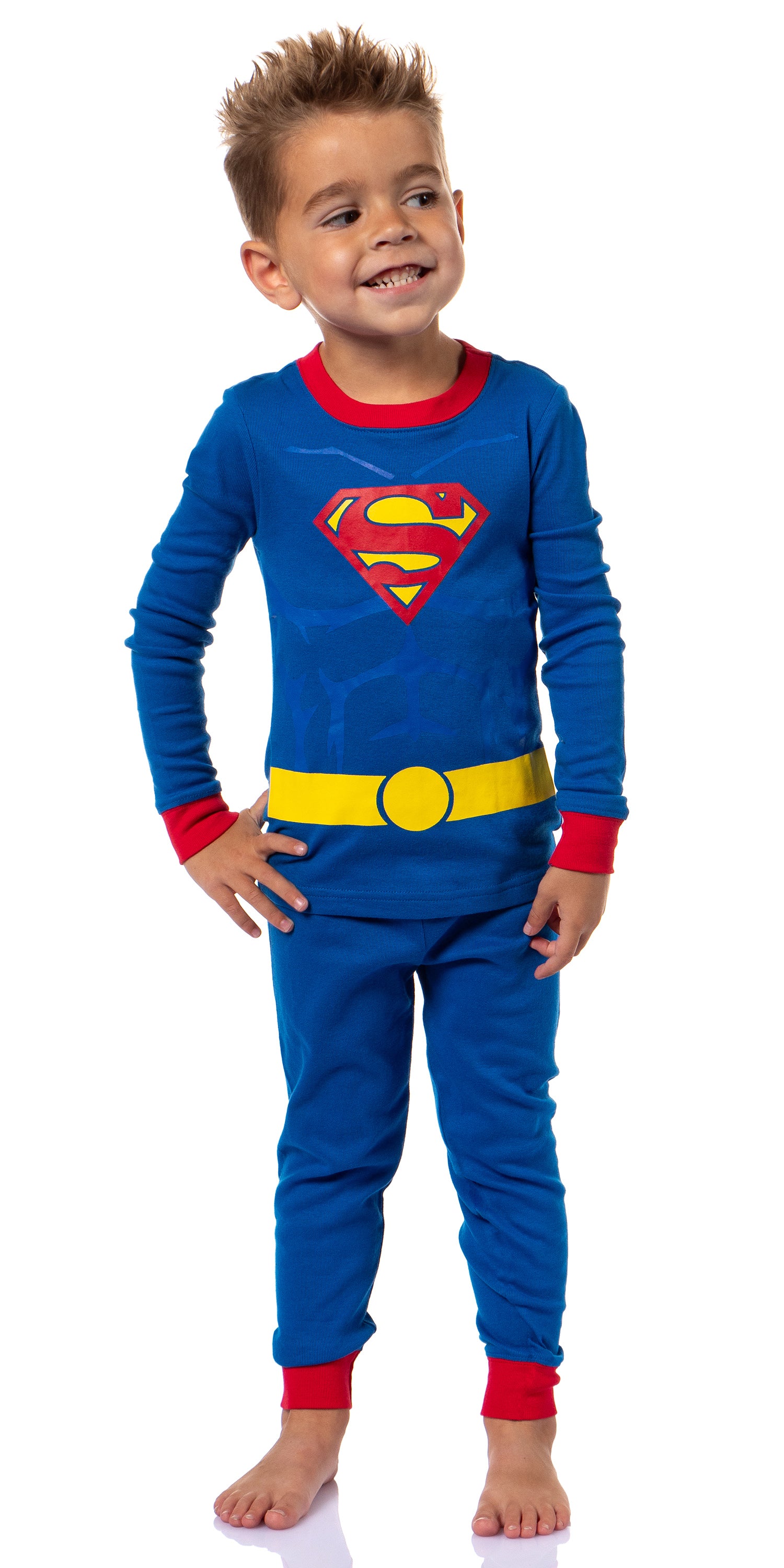 Superman Toddler Boys' Superhero Tight Fit Sleep Pajama Set (Superman, 6)