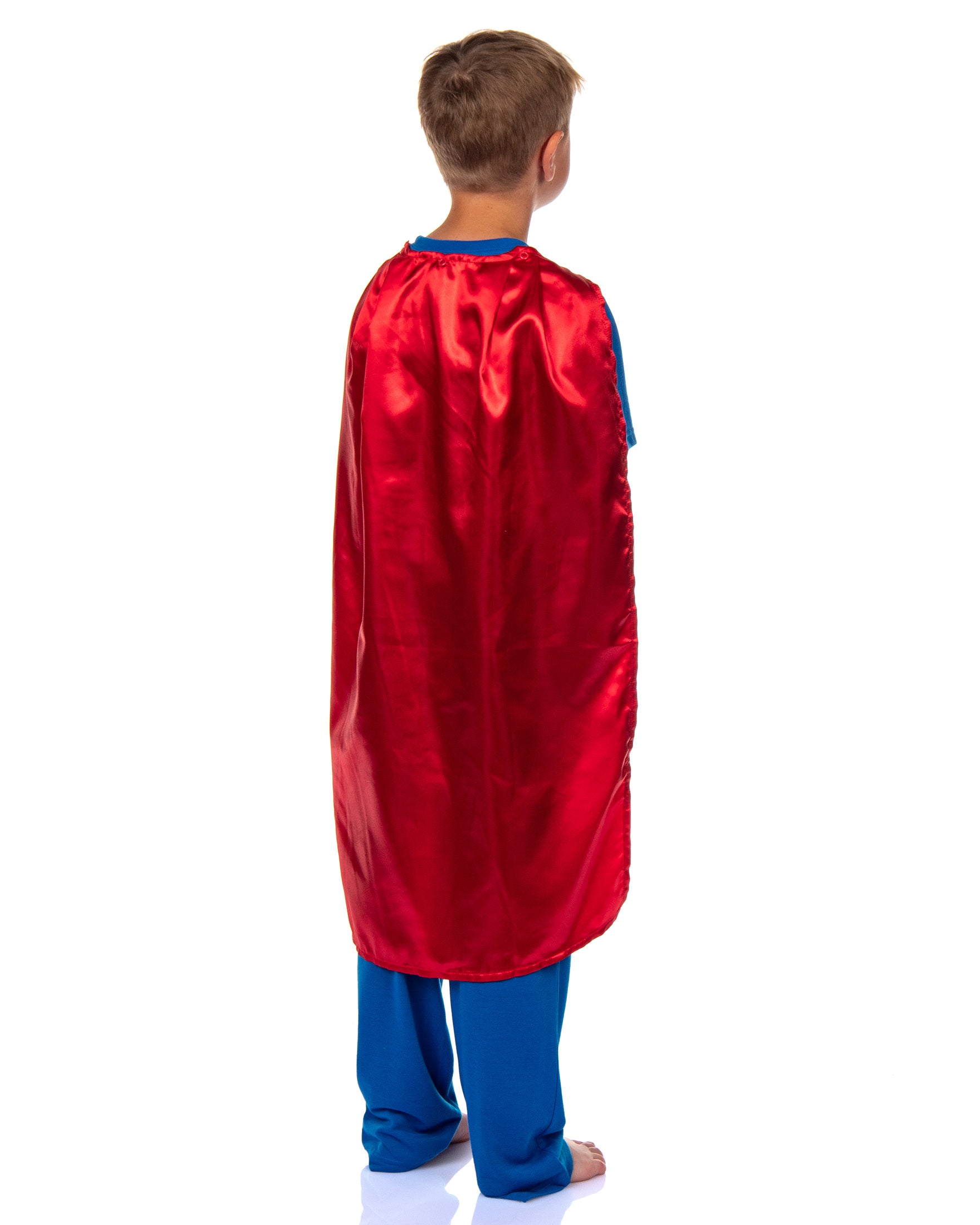 DC Comics Superman Pajamas Boys' 3PC Shirt Pant Set With Detachable Cape