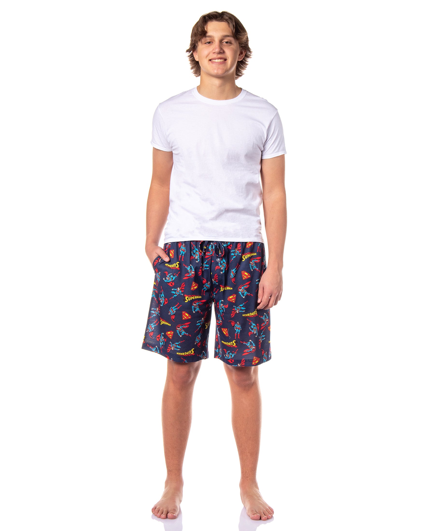 DC Comics Superman Pajama Shorts Men's All Over Print Lounge Bottoms