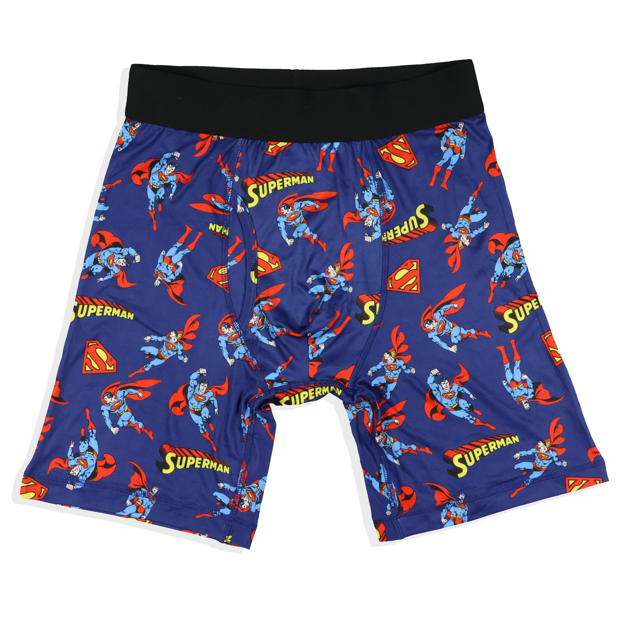 DC Comics Superman Boxer Briefs Mens Logo All Over Print Snug Fit Underwear