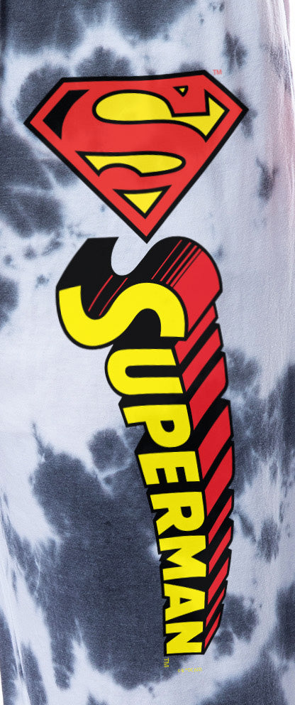 DC Comics Mens' Superman Tie Dye Logo Sleep Jogger Pajama Pants