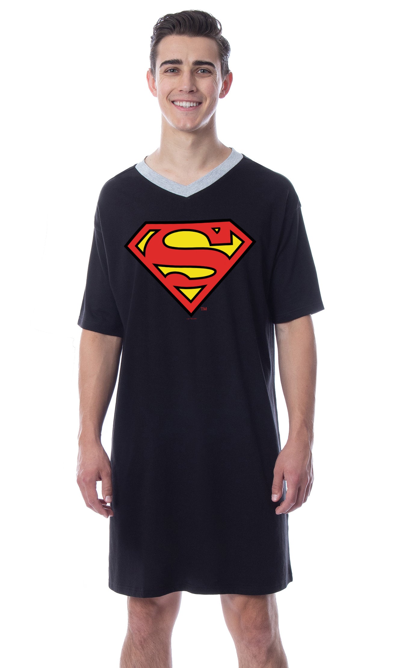 DC Comics Mens' Superman Character Nightgown Sleep Pajama Shirt