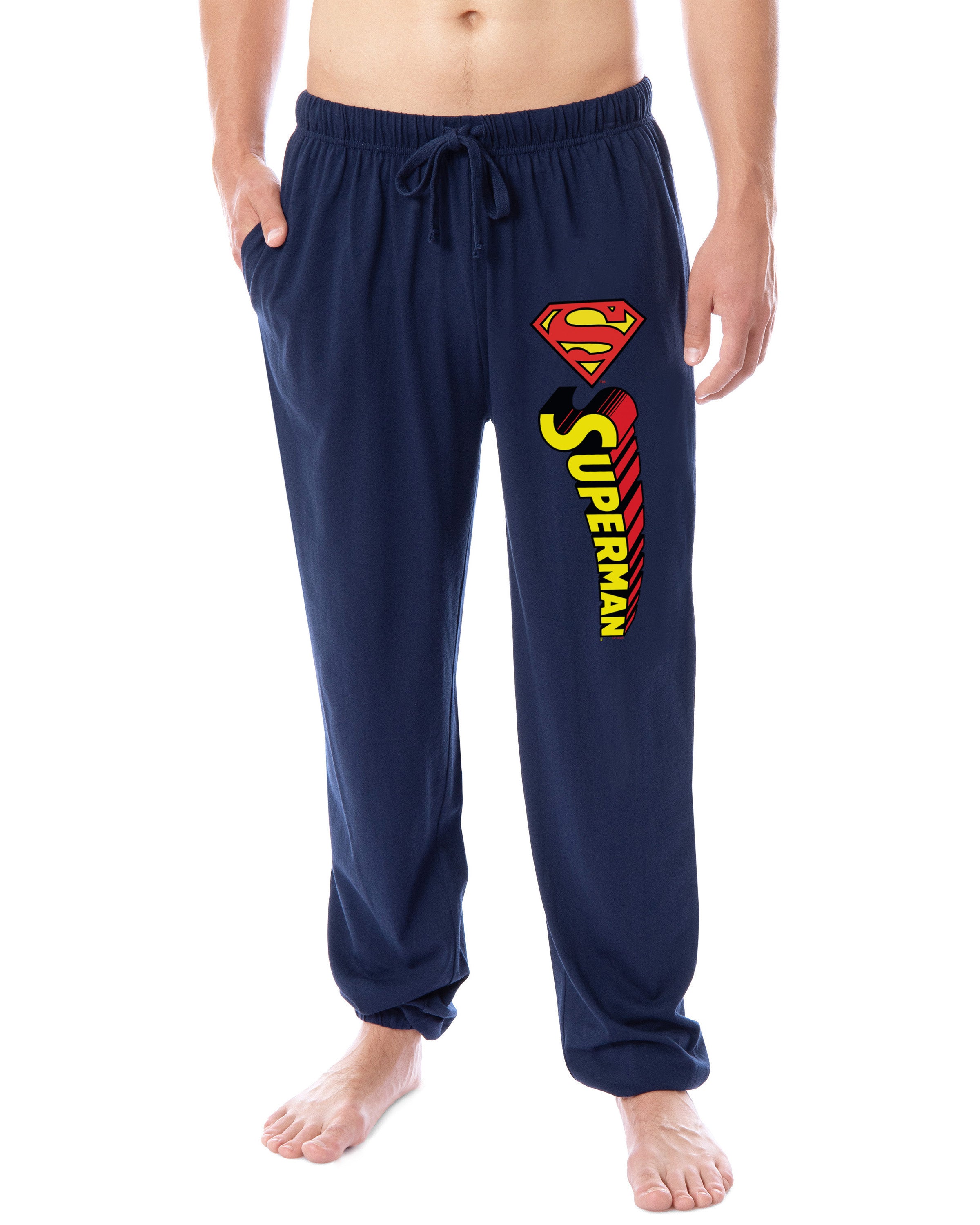 DC Comics Men's Superman Vintage 'S' Logo Sleep Lounge Pajama Pants For Adults