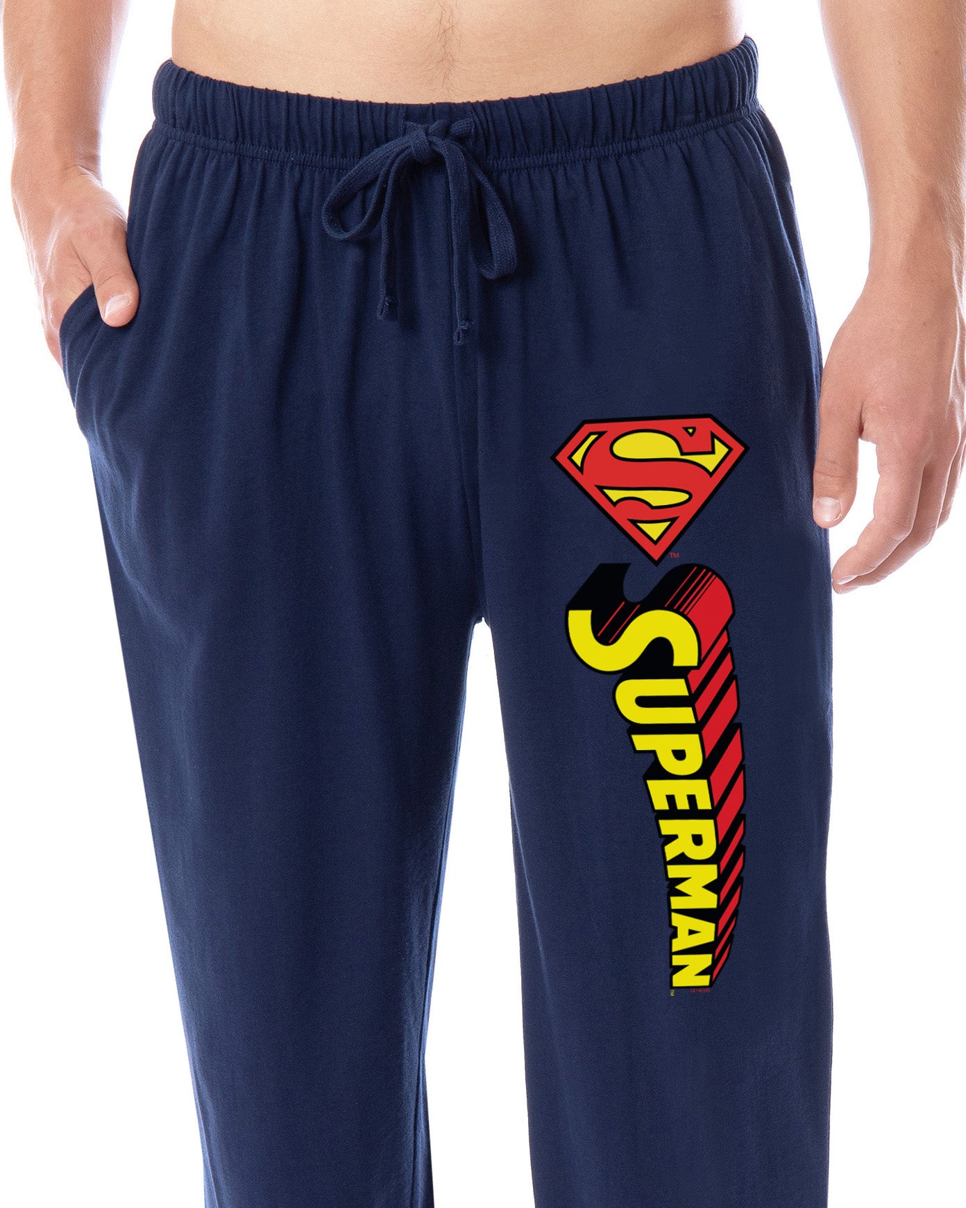 DC Comics Men's Superman Vintage 'S' Logo Sleep Lounge Pajama Pants For Adults