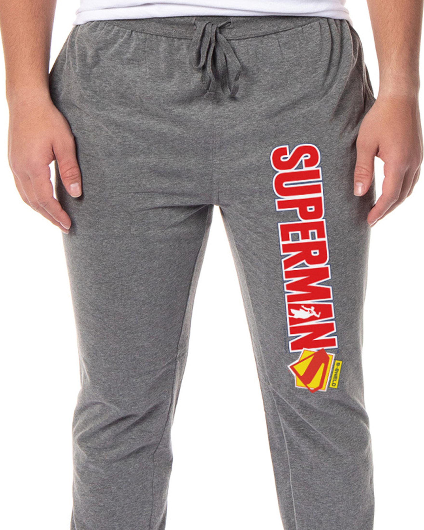 DC Comics Men's Superman 2025 S-Shield Logo Sleep Jogger Pajama Pants For Adults