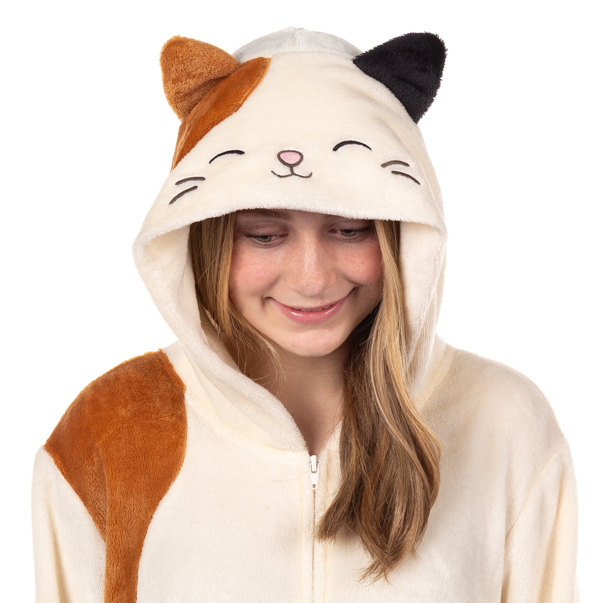 Squishmallows Union Suit Girls' Kigurumi One Piece Pajamas (Cam, 10/12)