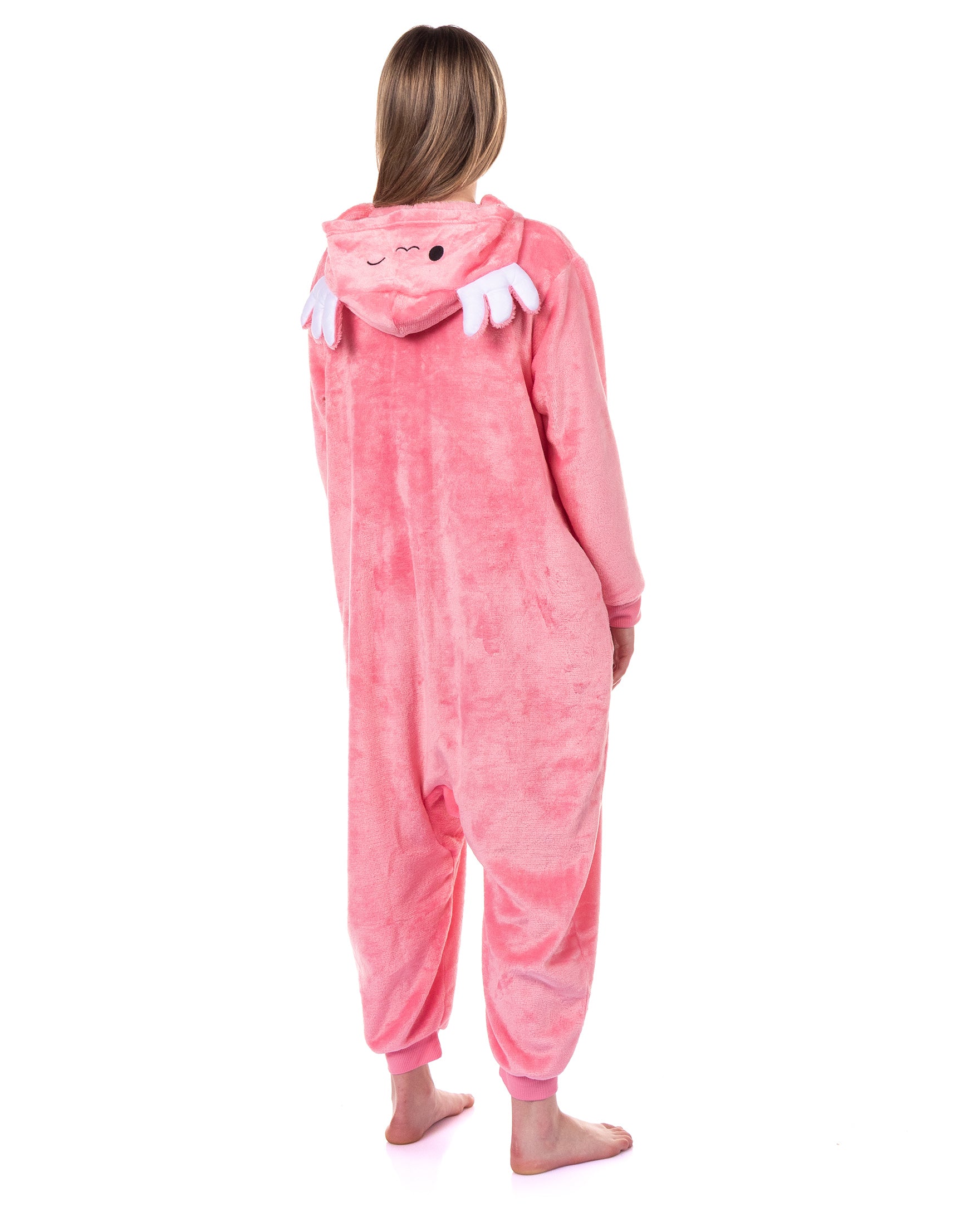 Squishmallows Union Suit Girls' Kigurumi One Piece Pajamas (Axolotl, 10/12)