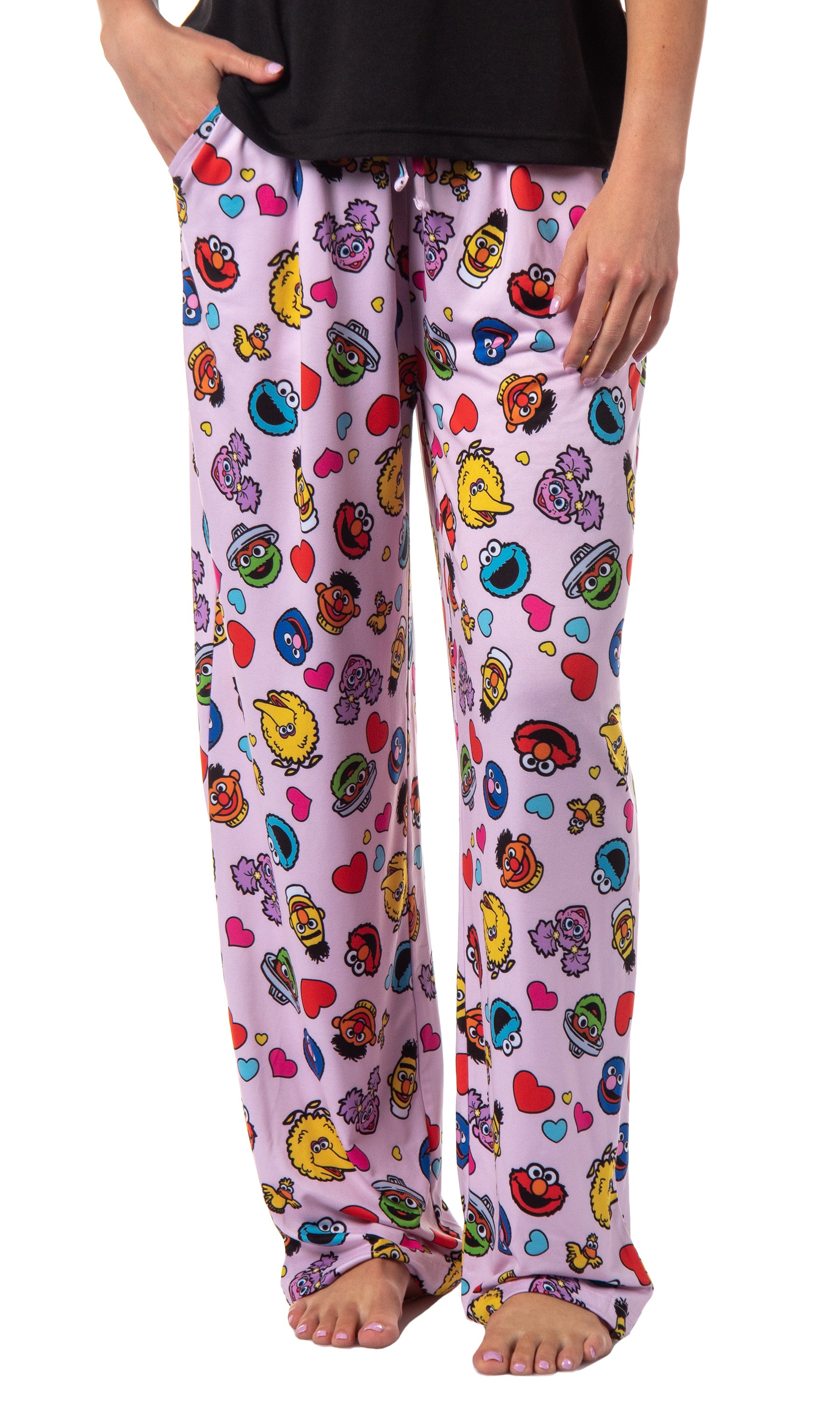 Sesame Street Women's Character Heart Heads Elmo Sleep Pajama Pants