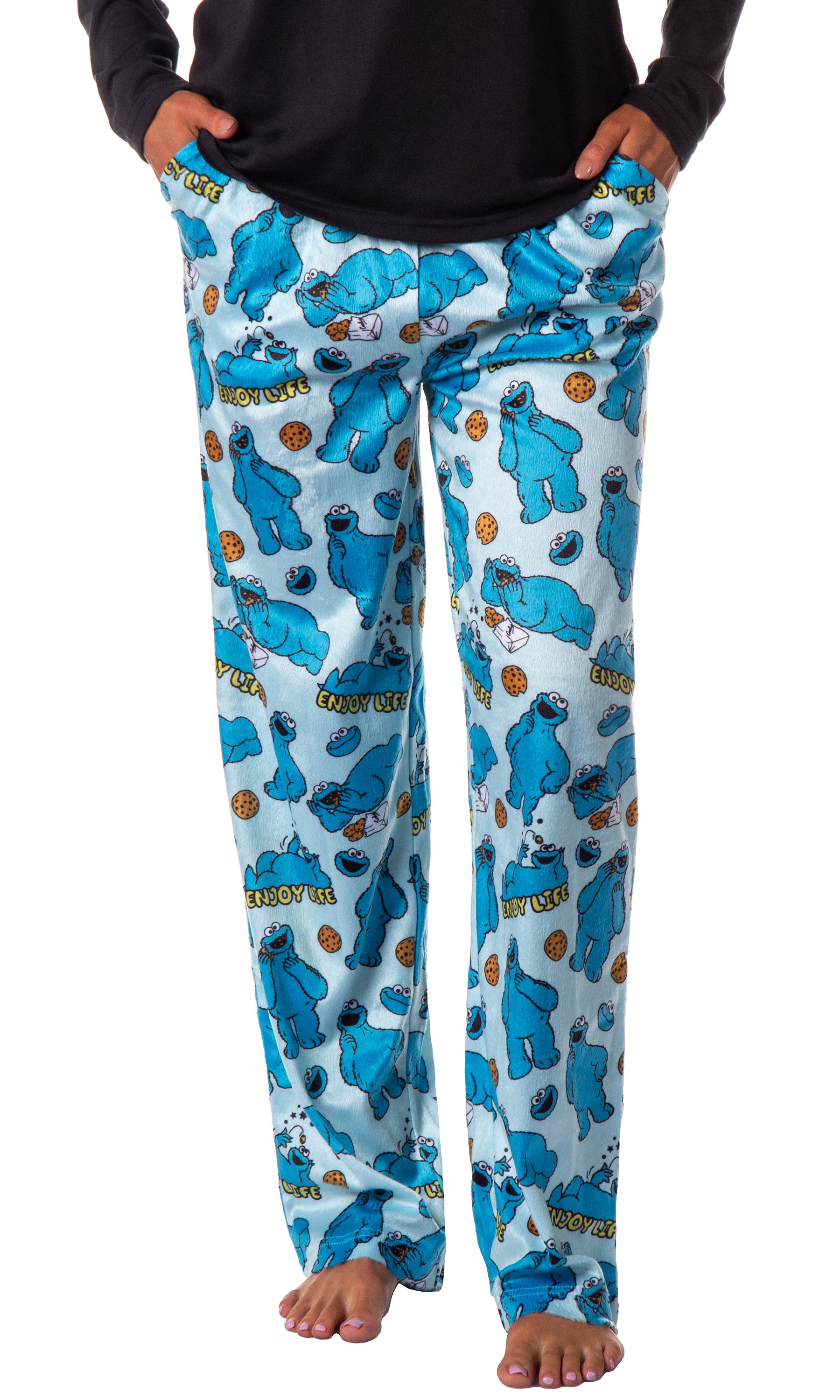 Sesame Street Women's Cookie Monster Tossed Print Sleep Pajama Pants