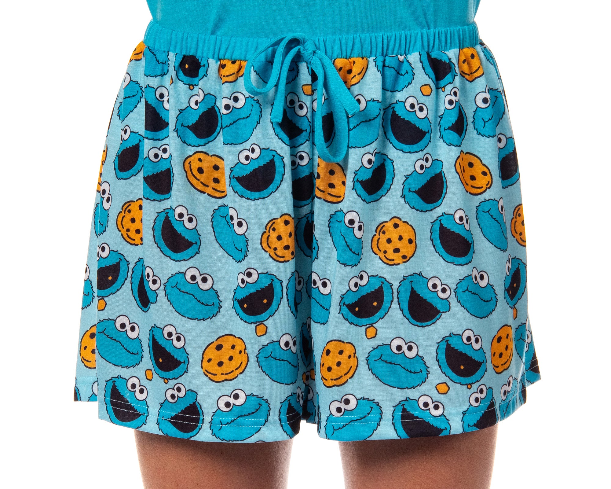 Sesame Street Women's Face Tossed Print Sleep Pajama Set Shorts