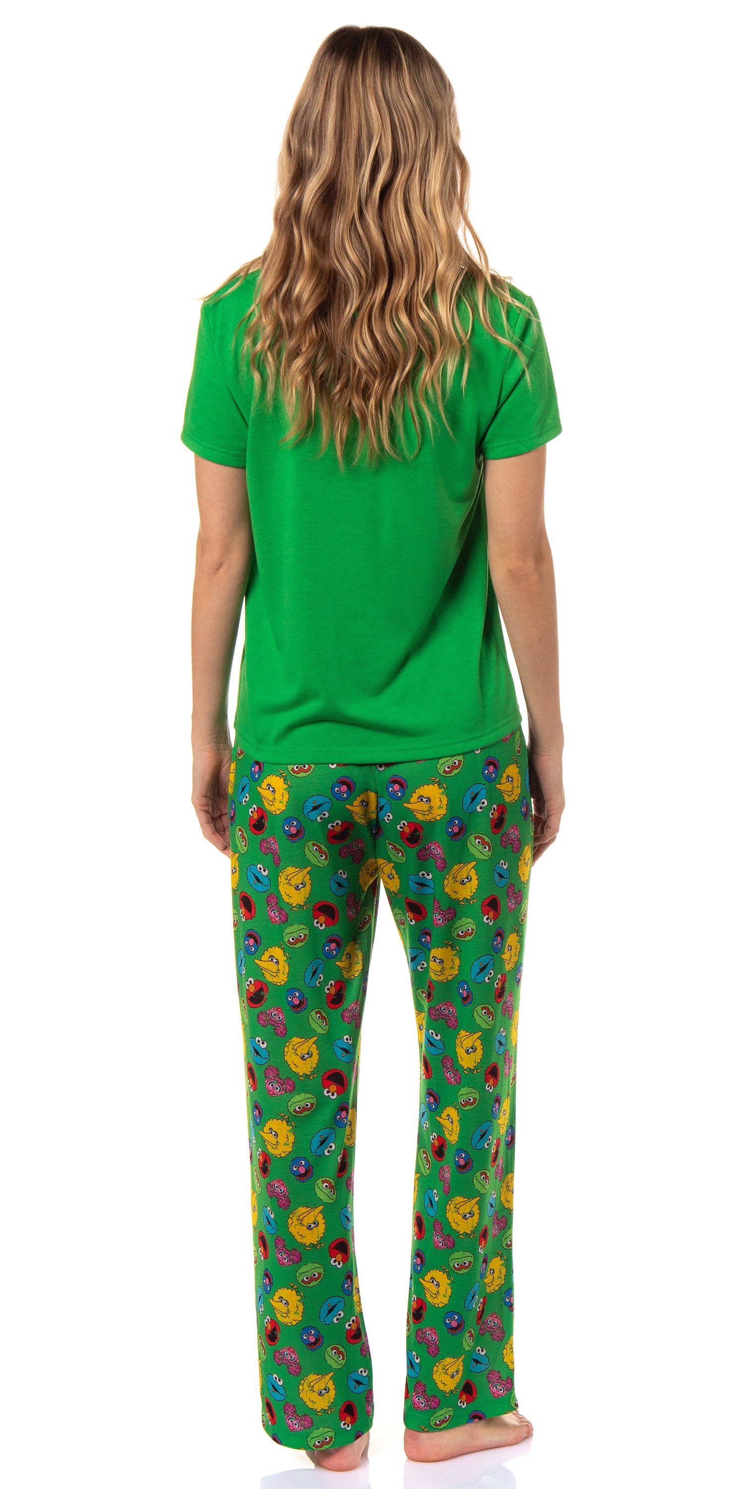 Sesame Street Women's Elmo And Friends Cookie Monster Sleep Pajama Set