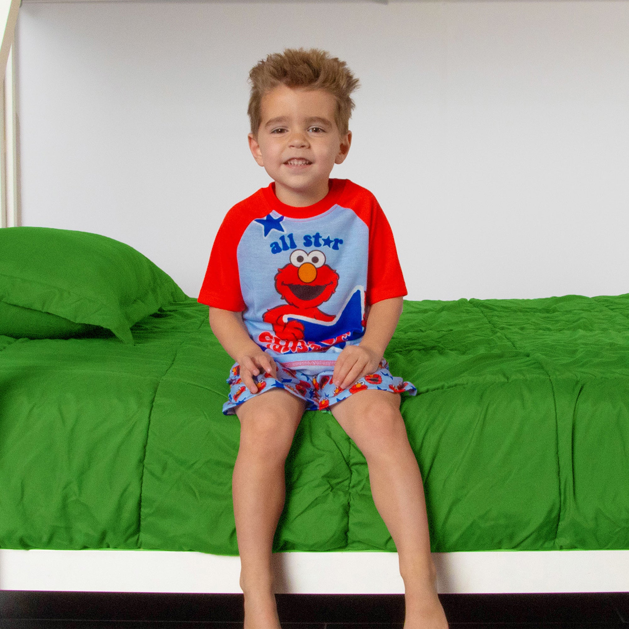 Sesame Street Toddler Boys' Elmo All Star Cuddle Monster Pajama Set Short