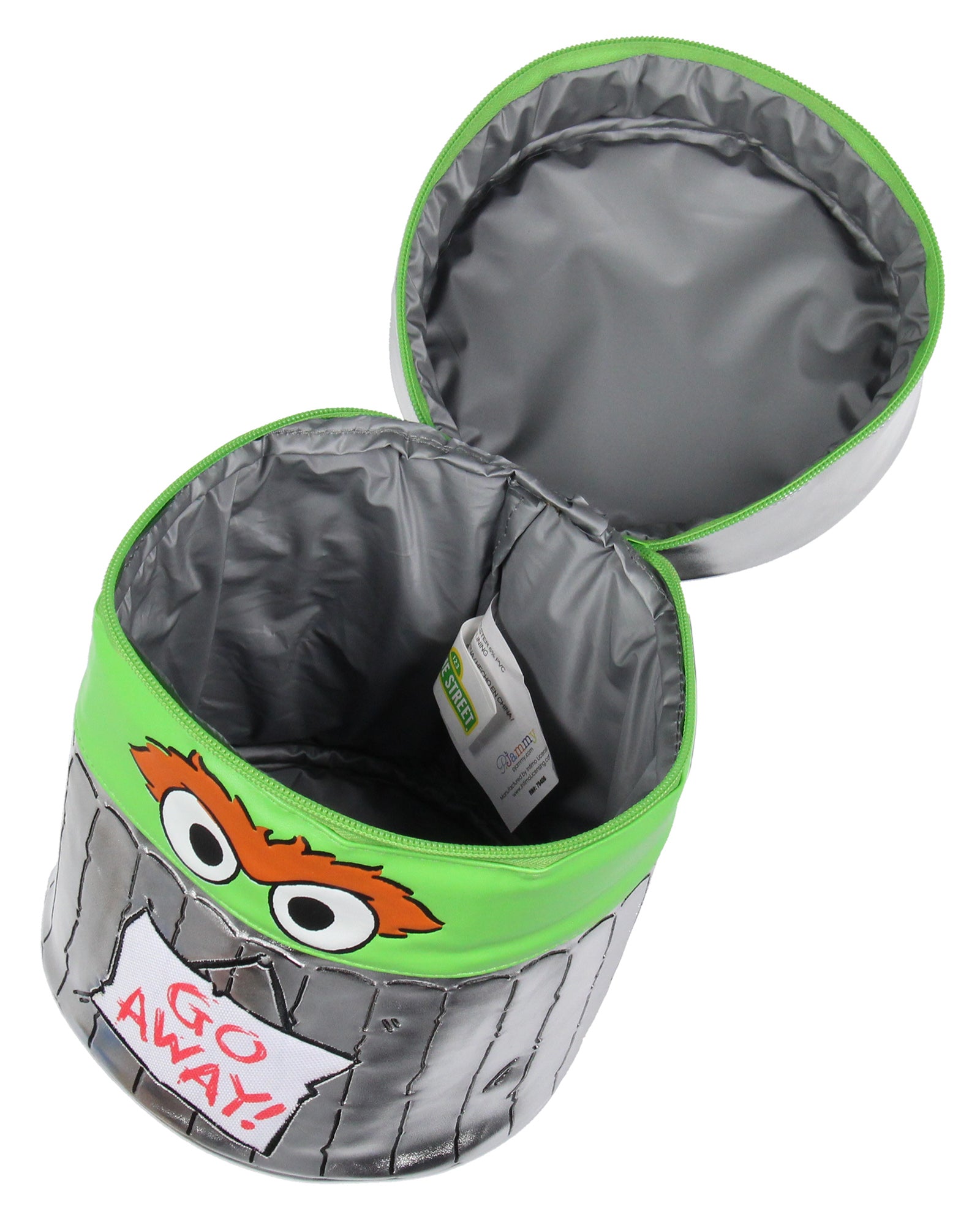 Sesame Street Oscar the Grouch Go Away Trash Shaped Insulated Lunch Box Bag Tote