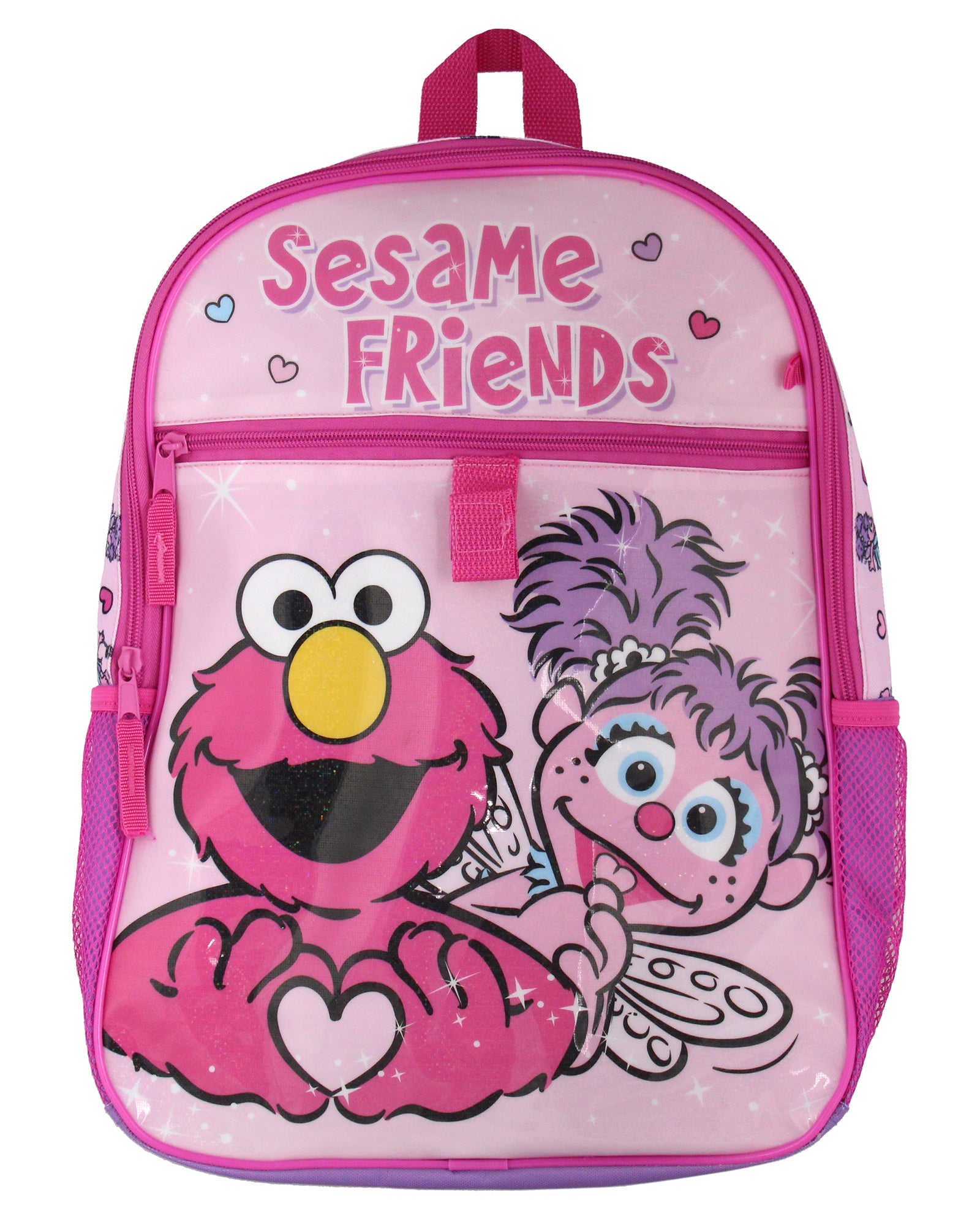 Sesame Street Friends Elmo Abby Cadabby 3 PC Backpack Lunch Box Pencil Pouch 16"