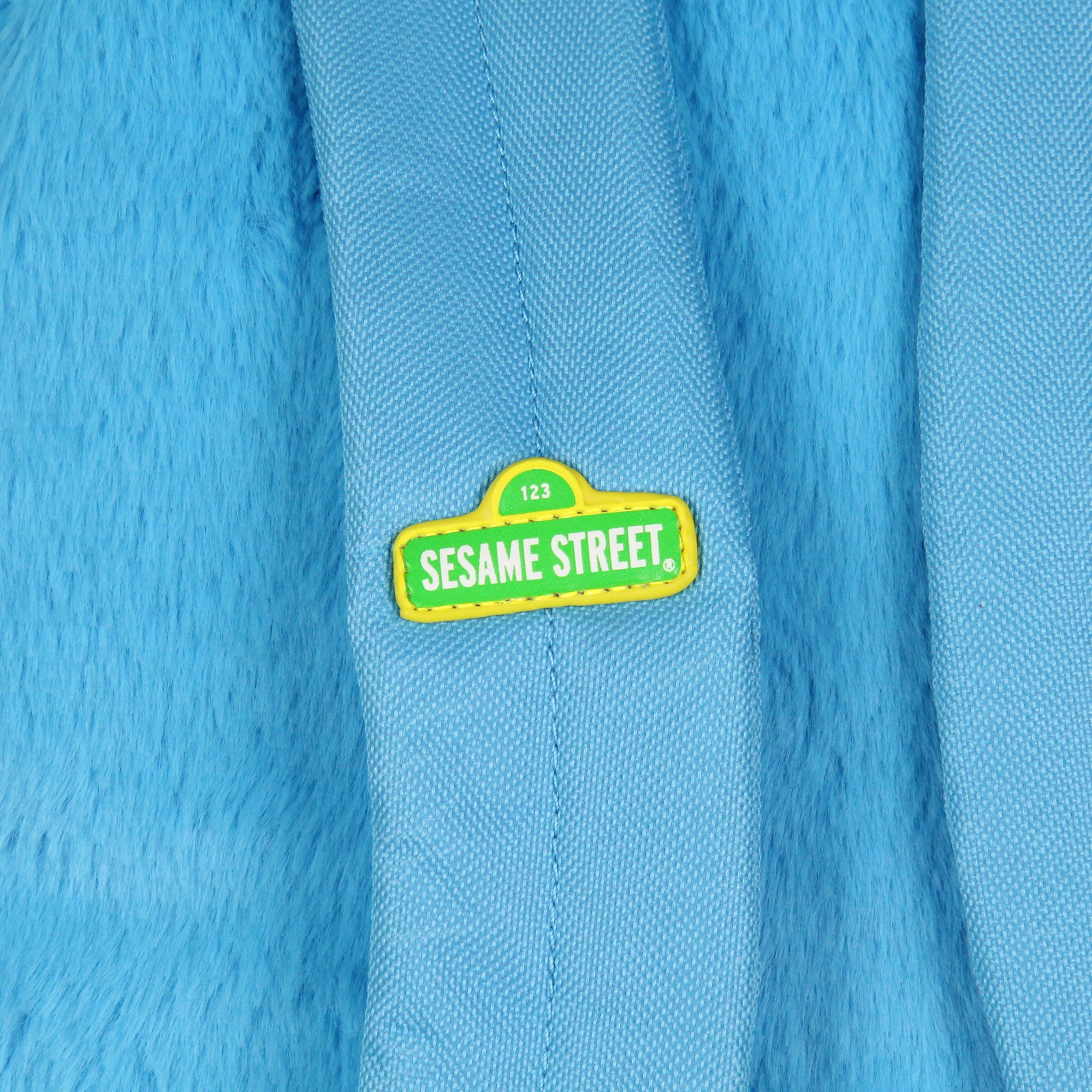 Sesame Street Plush Cookie Monster Smile Face 12 Inch Backpack For Daily Use