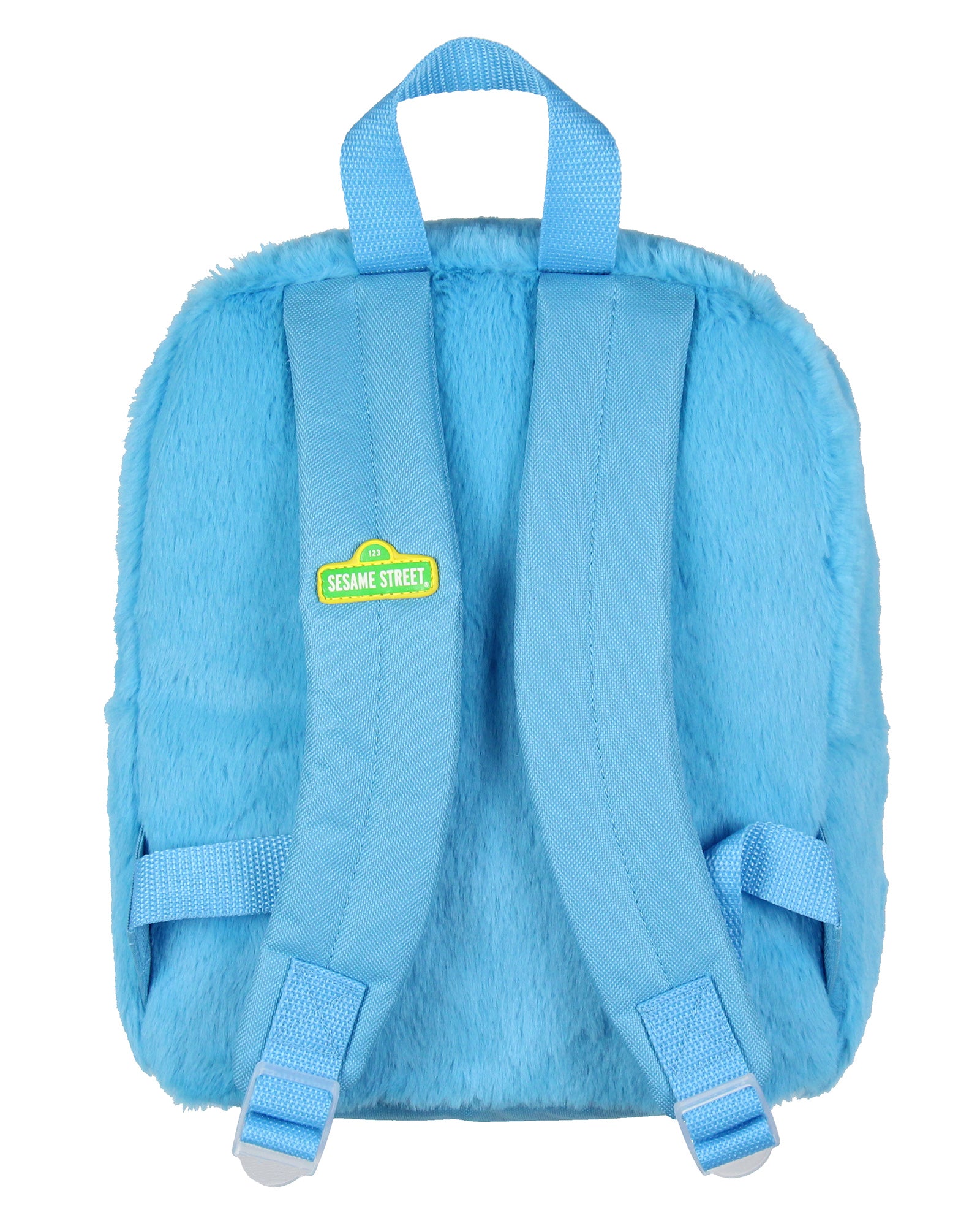 Sesame Street Plush Cookie Monster Smile Face 12 Inch Backpack For Daily Use