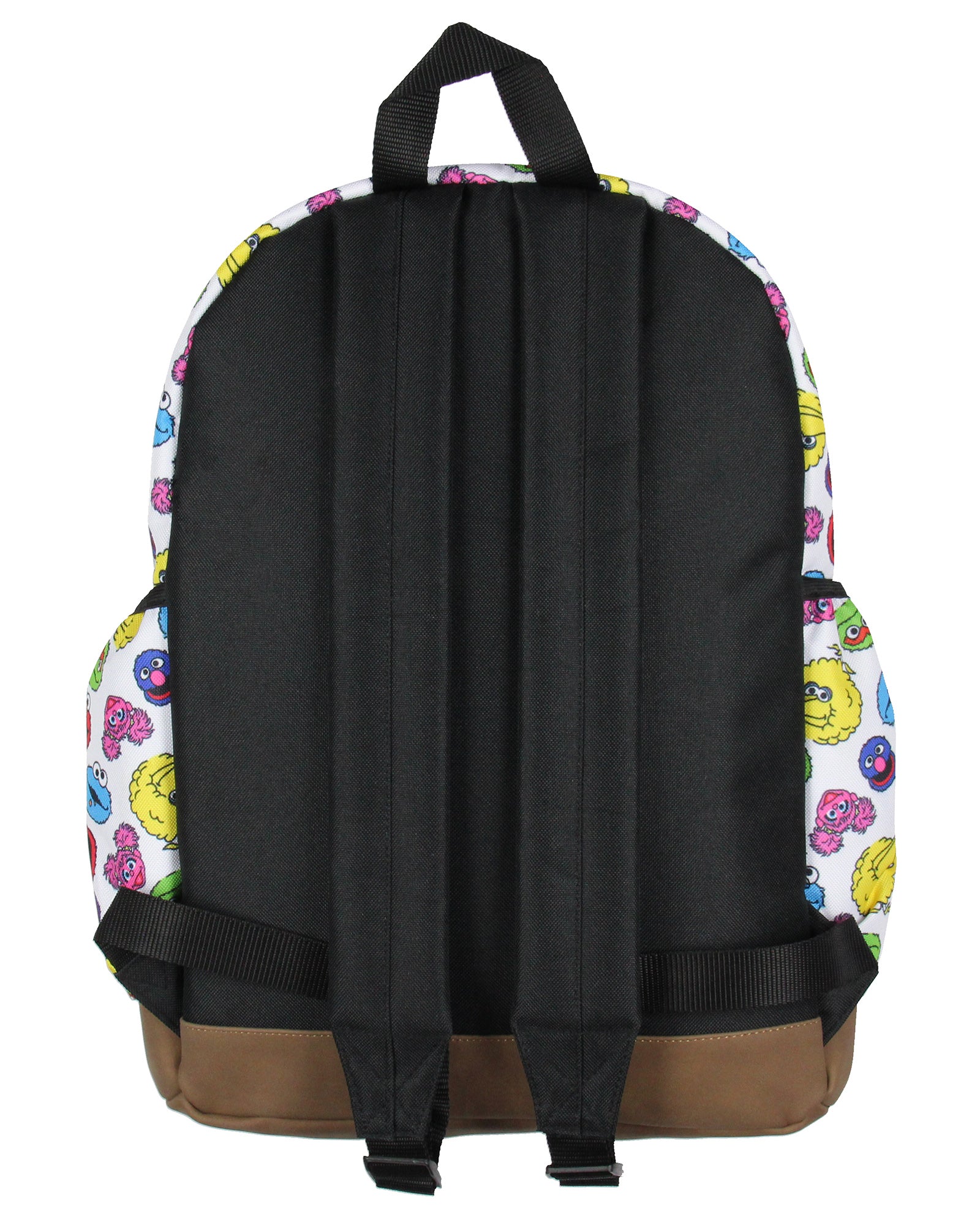 Sesame Street Elmo Big Bird Cookie Monster Scattered Print Faces Backpack 16"