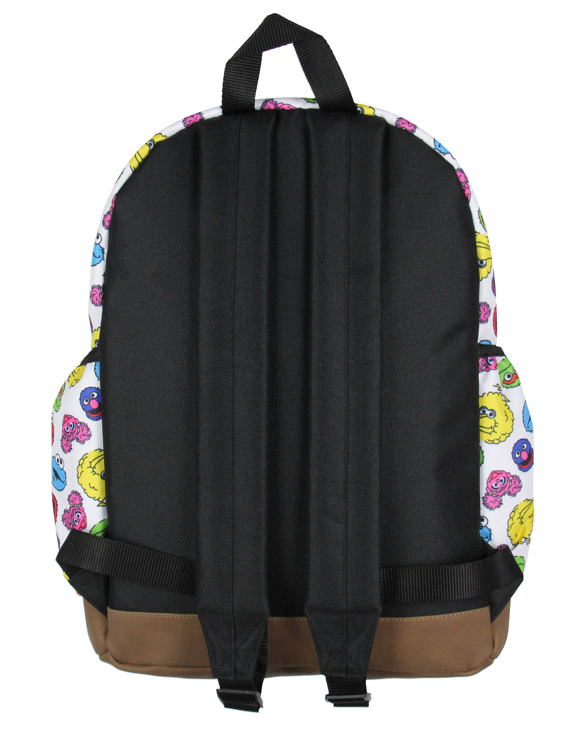 Sesame Street Elmo Big Bird Cookie Monster Scattered Print Faces Backpack 16"