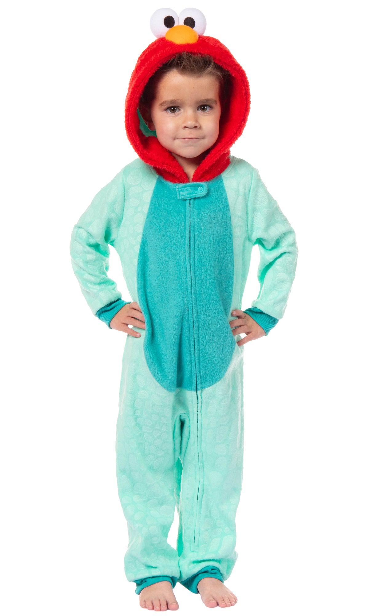 Sesame Street Toddler Kids Union Suit Footless Hooded Pajama